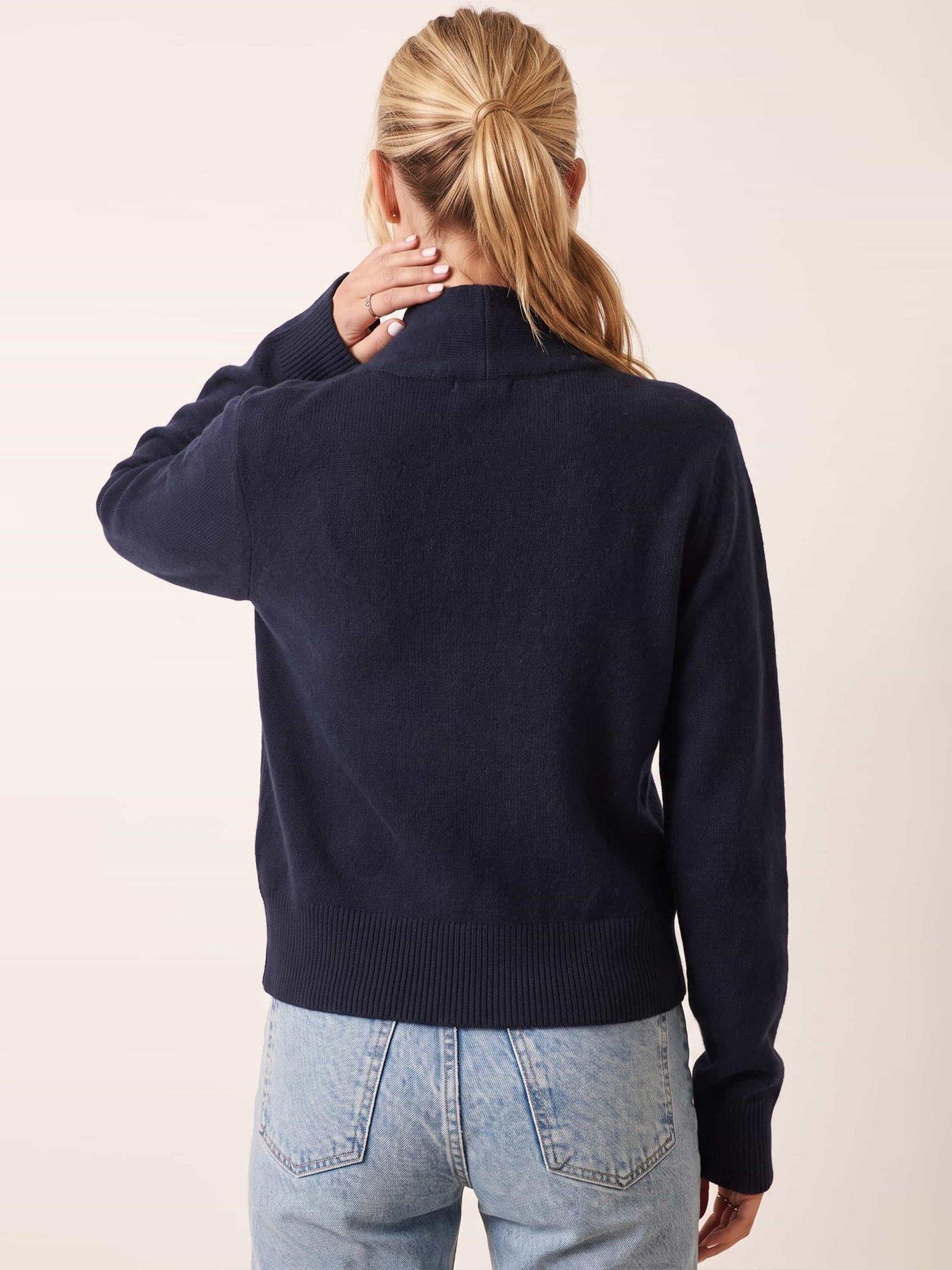Image 3 of 4 of Style Cheat Navy Scarf Tie Cardigan