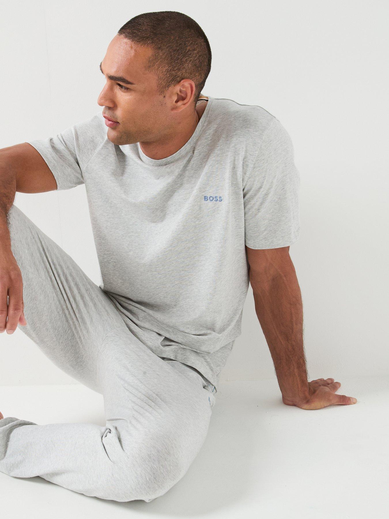 Image 4 of 6 of BOSS Mix &amp; Match Regular Fit Loungewear T-Shirt - Light Grey
