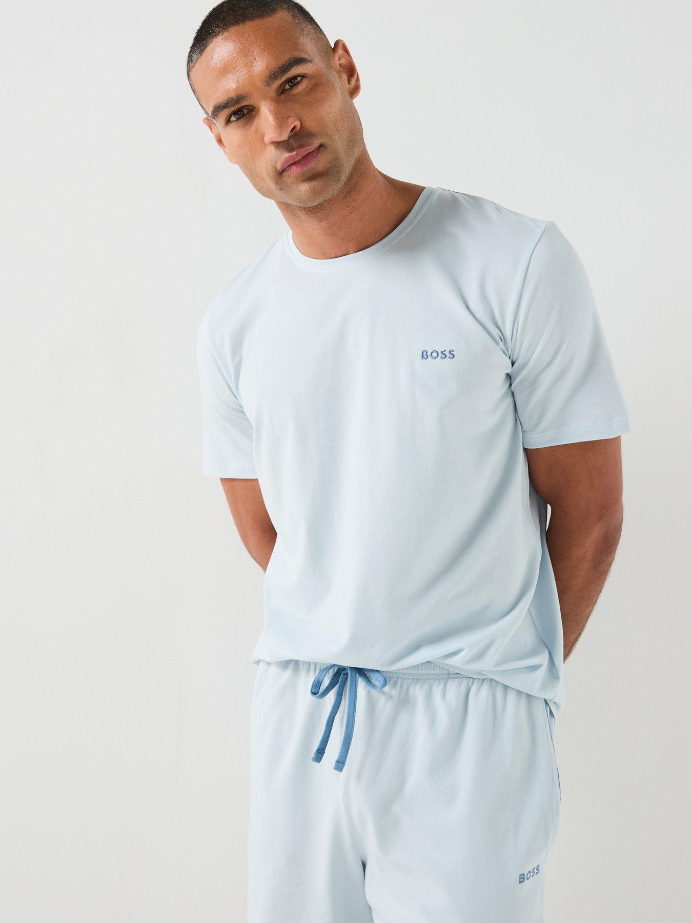Image 5 of 5 of BOSS Mix &amp; Match Regular Fit Loungewear T-Shirt - Light Blue