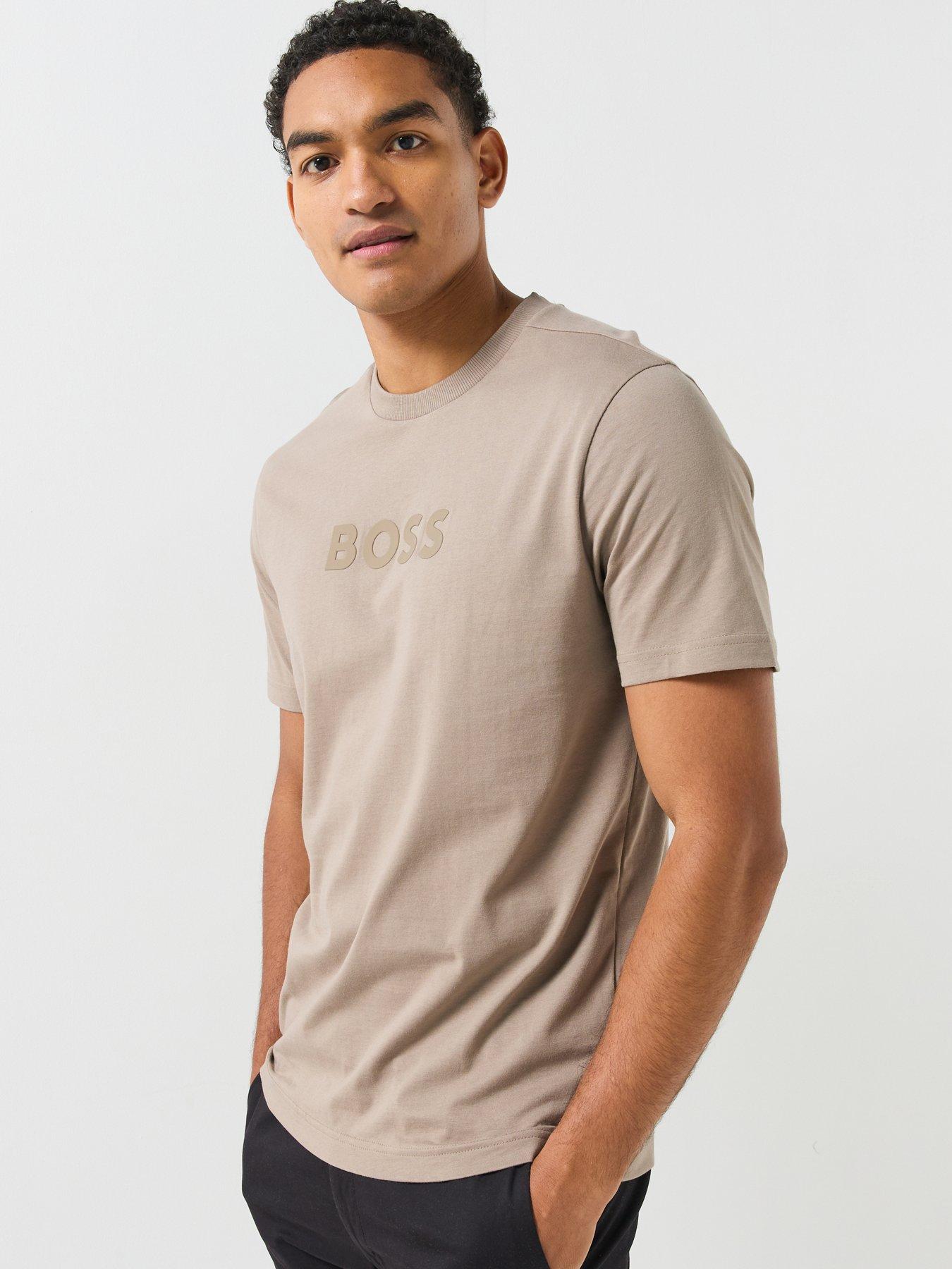BOSS Boss Ts_logo Debossed Tonal Logo T-shirt - Beige