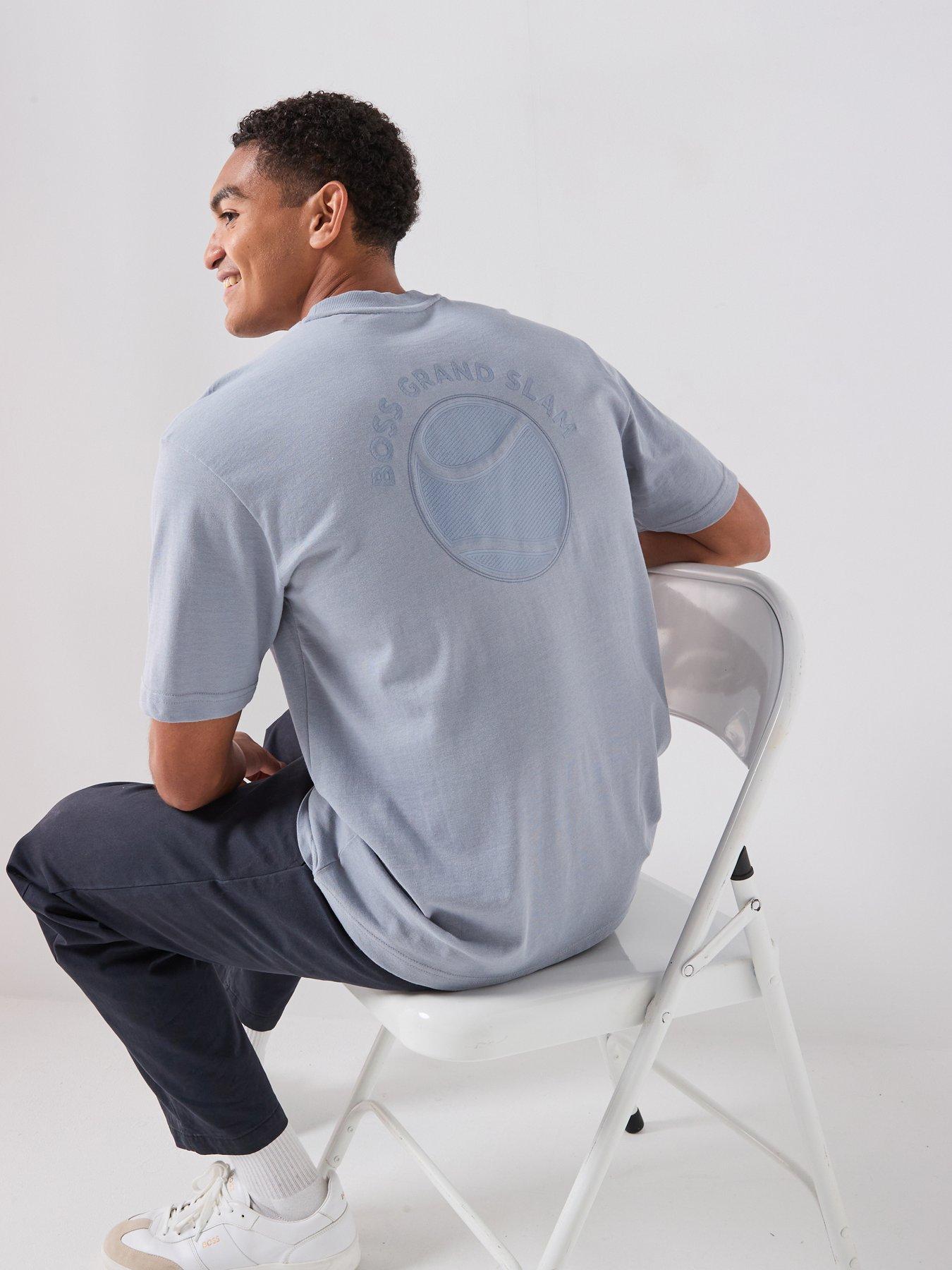 BOSS Ts_Union Grx High Neck Relaxed Fit T-Shirt - Grey