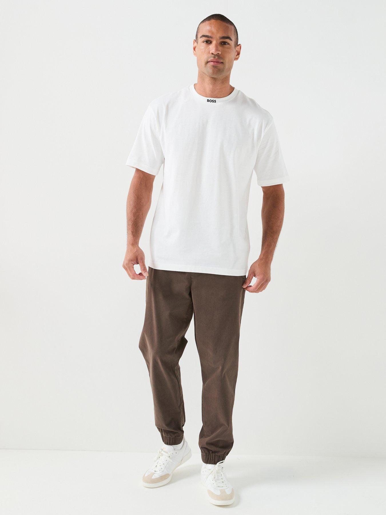 Image 3 of 6 of BOSS High Neck Relaxed Fit T-Shirt - White