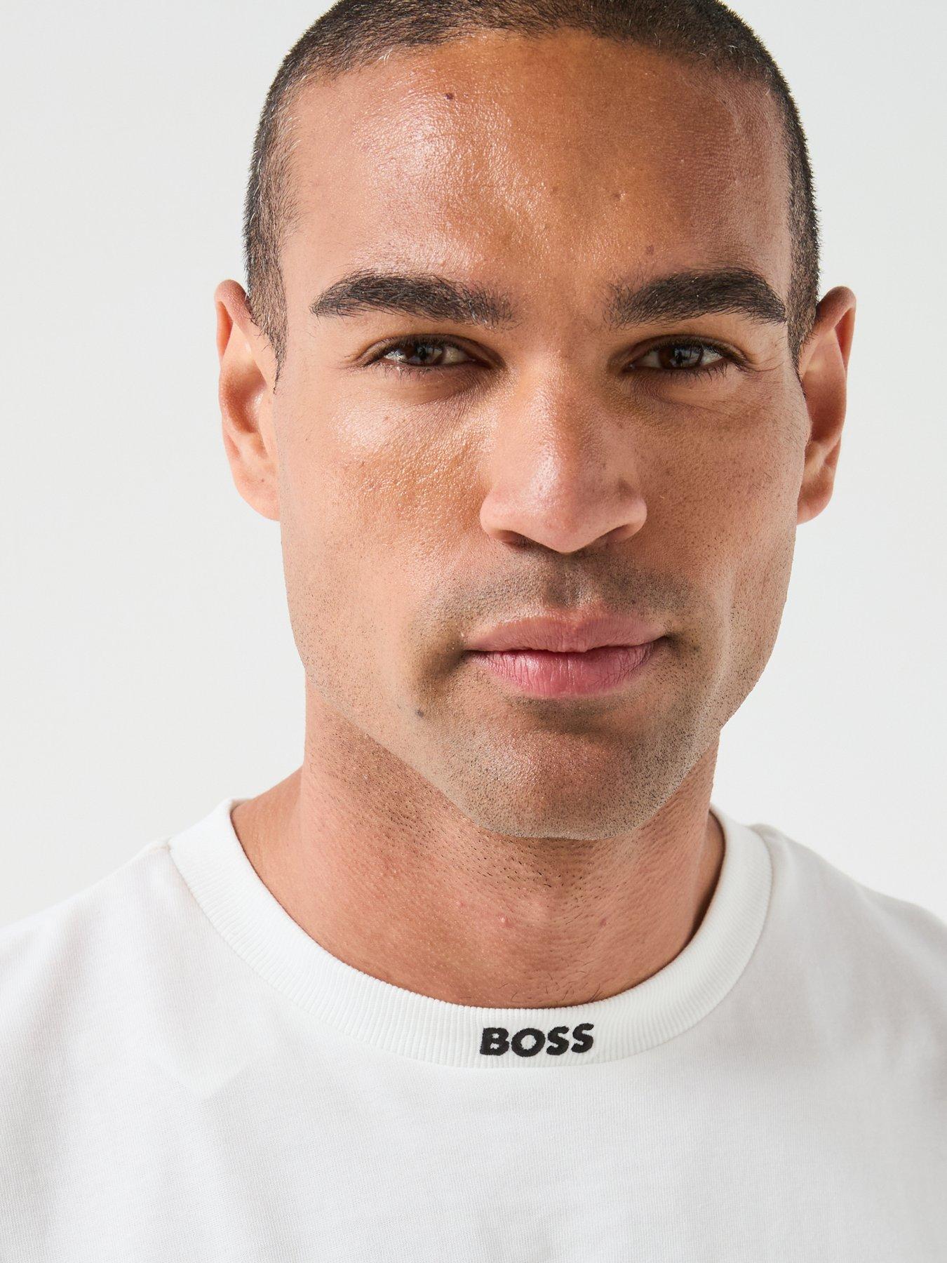 Image 4 of 6 of BOSS High Neck Relaxed Fit T-Shirt - White