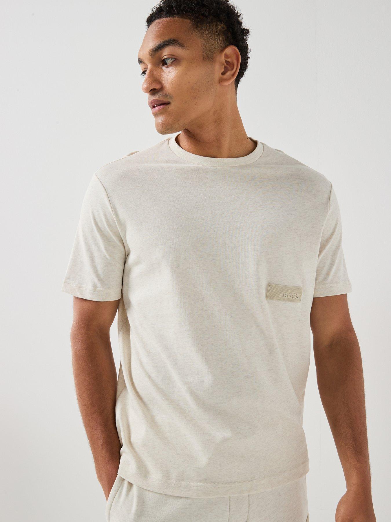 BOSS Regular Rubber Logo Tops - Off White