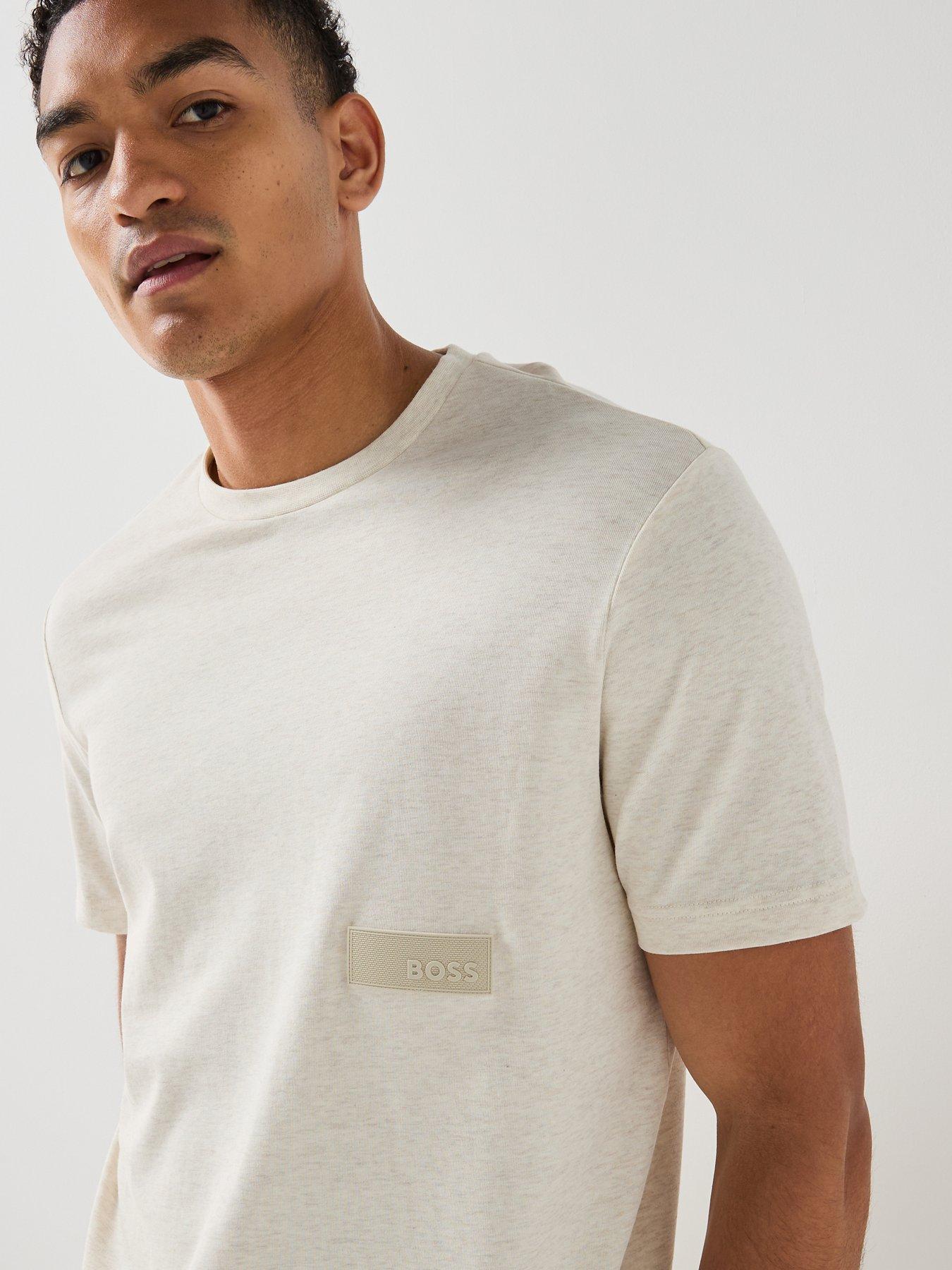 Image 4 of 6 of BOSS Regular Rubber Logo Tops - Off White