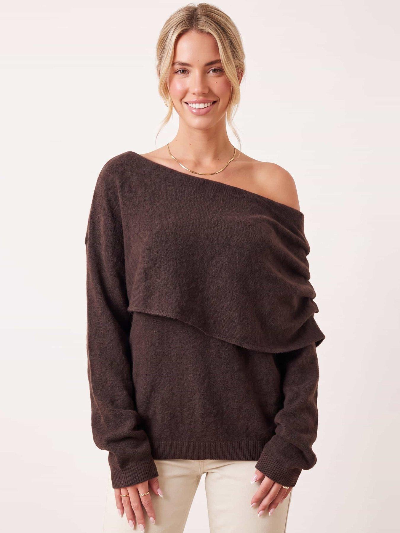 Image 2 of 6 of Style Cheat Bardot Pleat Side Jumper