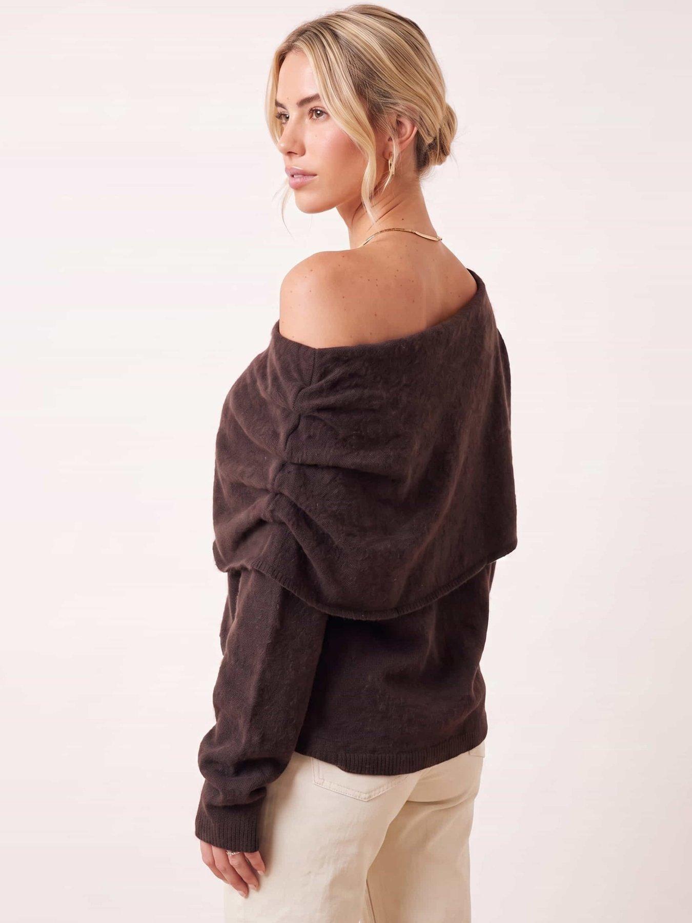 Image 3 of 6 of Style Cheat Bardot Pleat Side Jumper