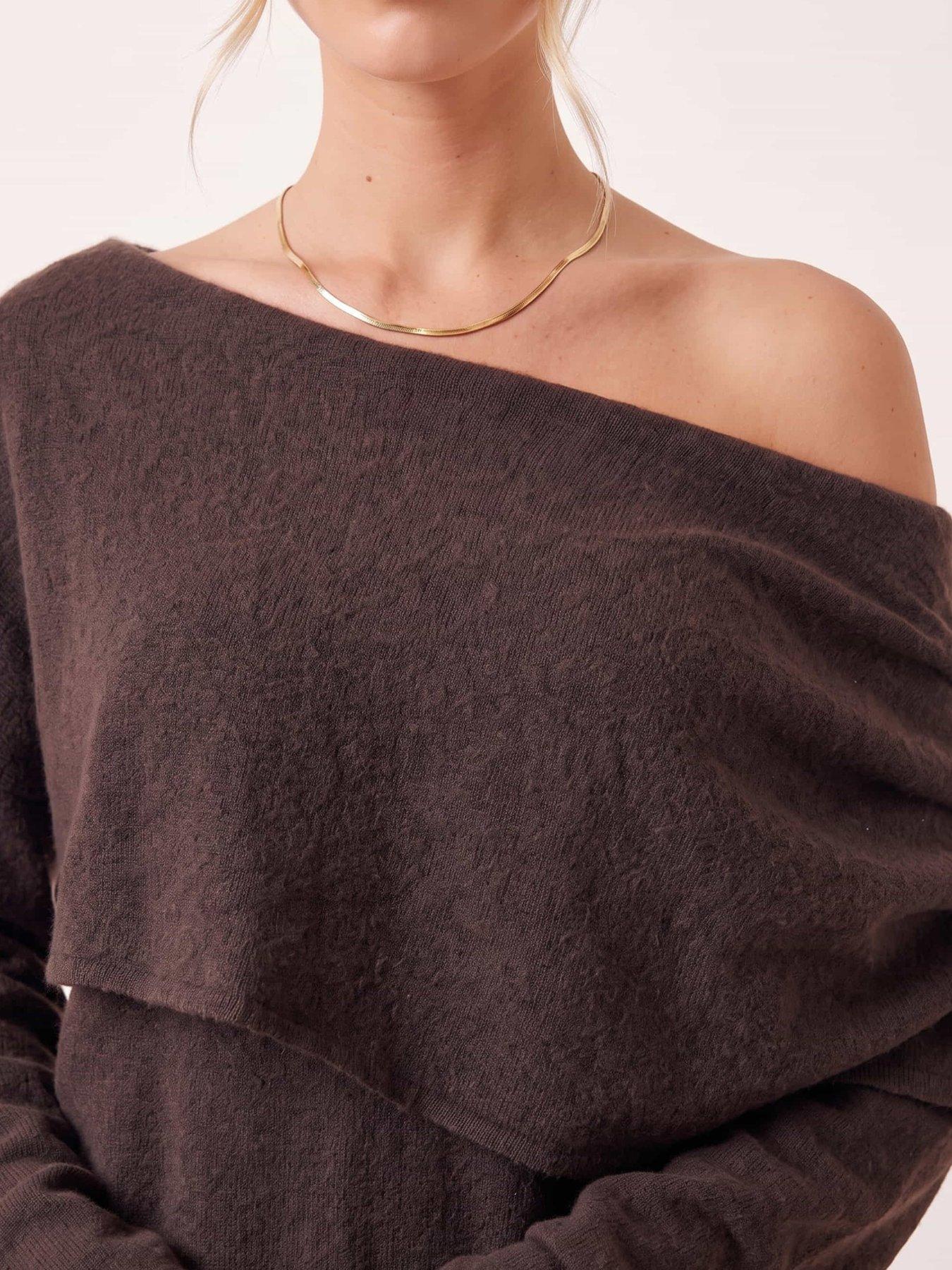 Image 4 of 6 of Style Cheat Bardot Pleat Side Jumper