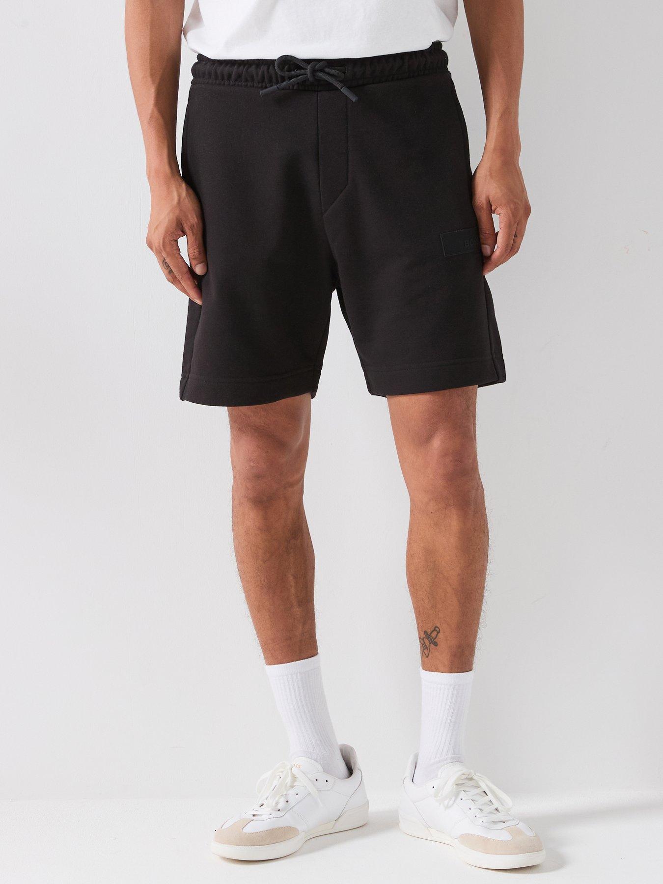 Image 1 of 6 of BOSS Rubber Patch Logo Sweat Shorts - Black