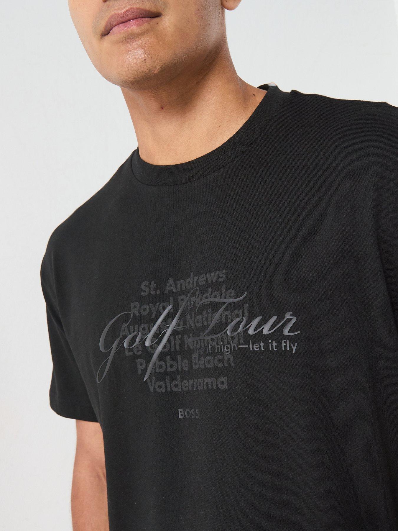 Image 4 of 4 of BOSS Ts_Network Grx Golf Graphic Logo T-Shirt - Black