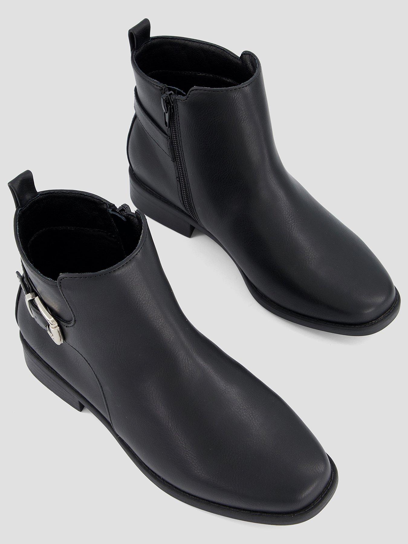 Image 3 of 7 of The Very Collection Wide Fit Ankle Boot With Buckle - Black