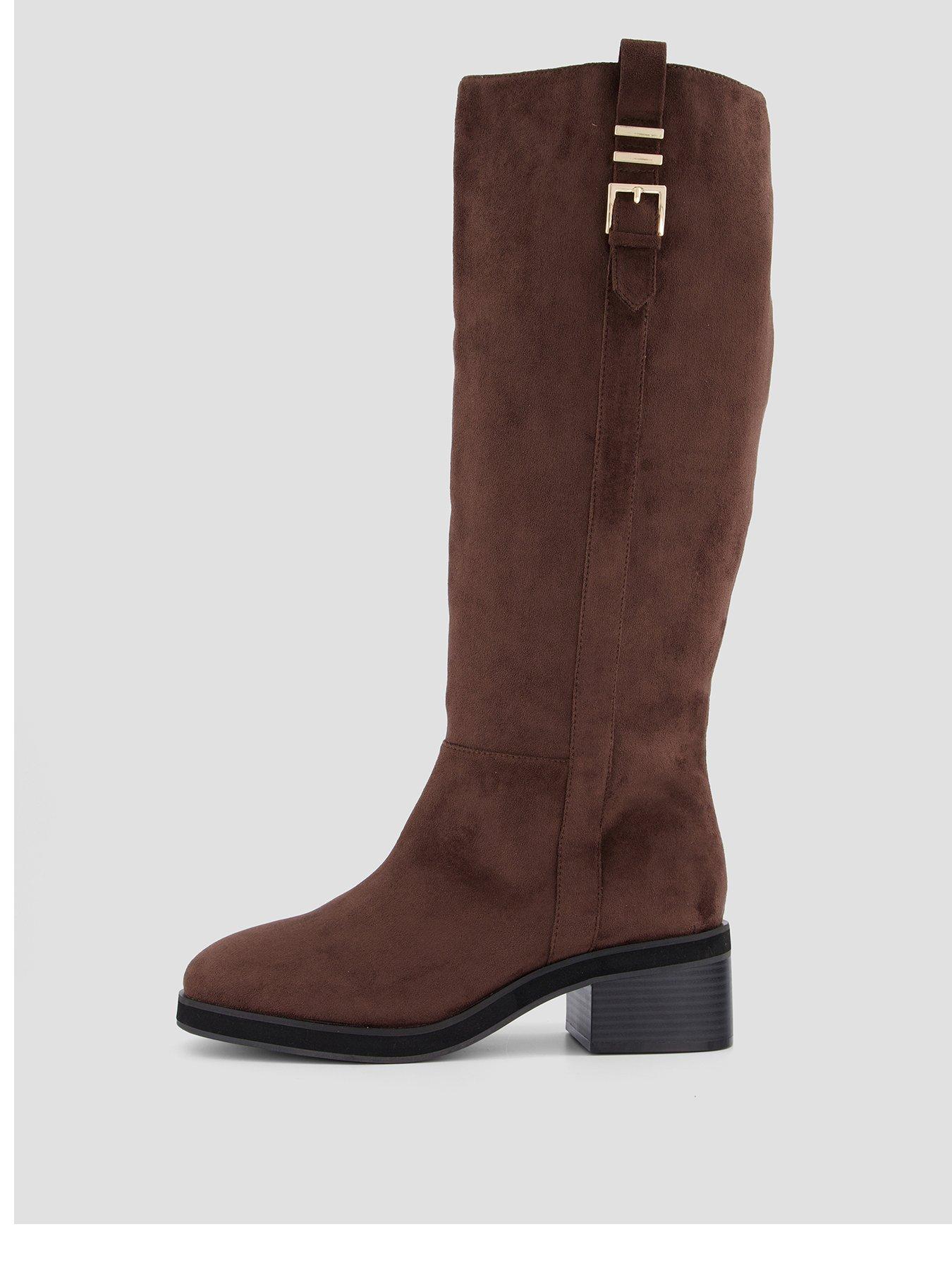The Very Collection Low Block Heel Knee Boot With Buckle Trim