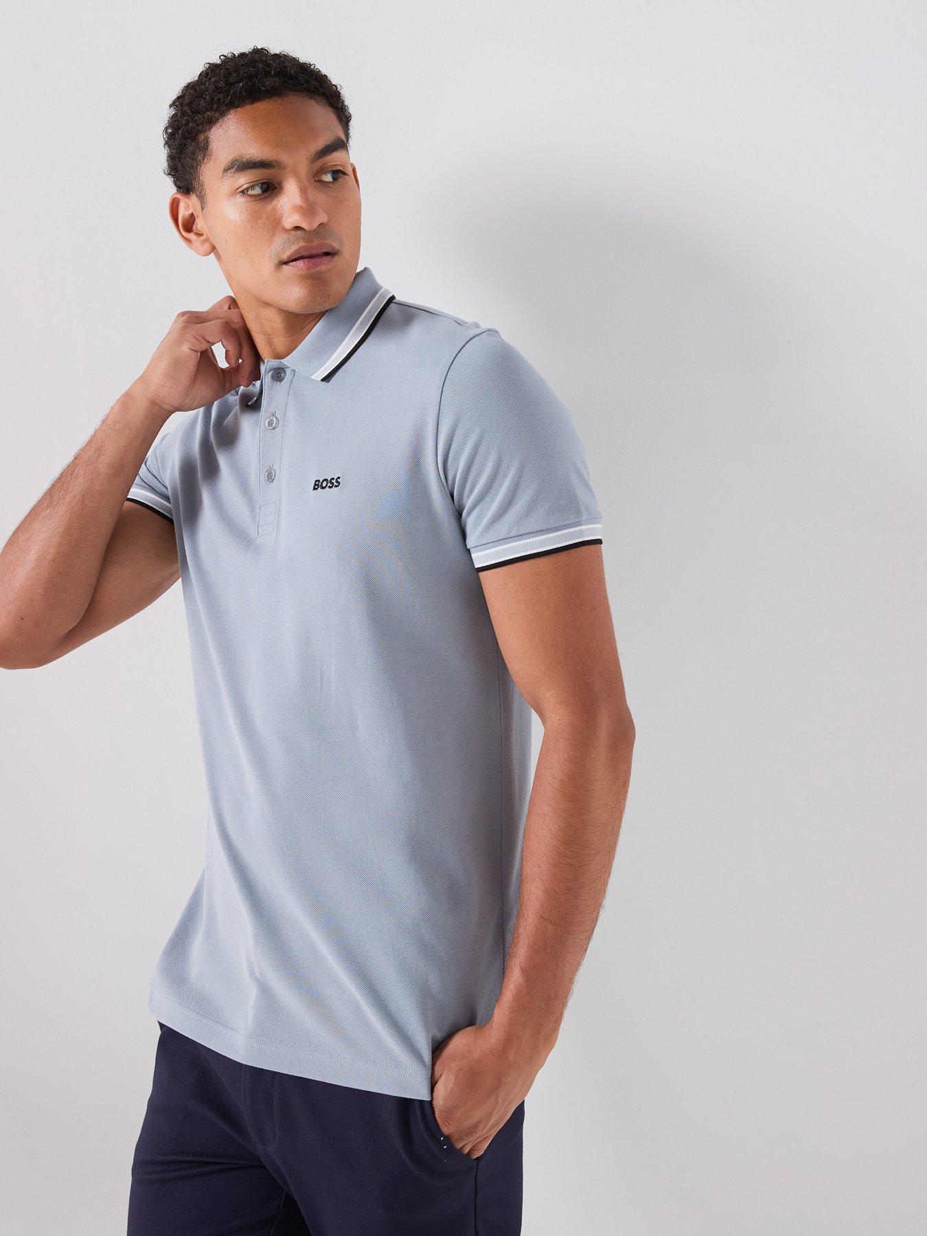 BOSS Paddy Regular Fit Tipping Polo Shirt - Dark Grey