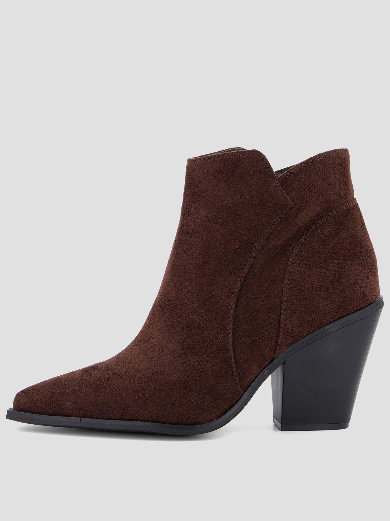 Image 1 of 7 of The Very Collection Extra Wide Fit Western Ankle Boot - Brown