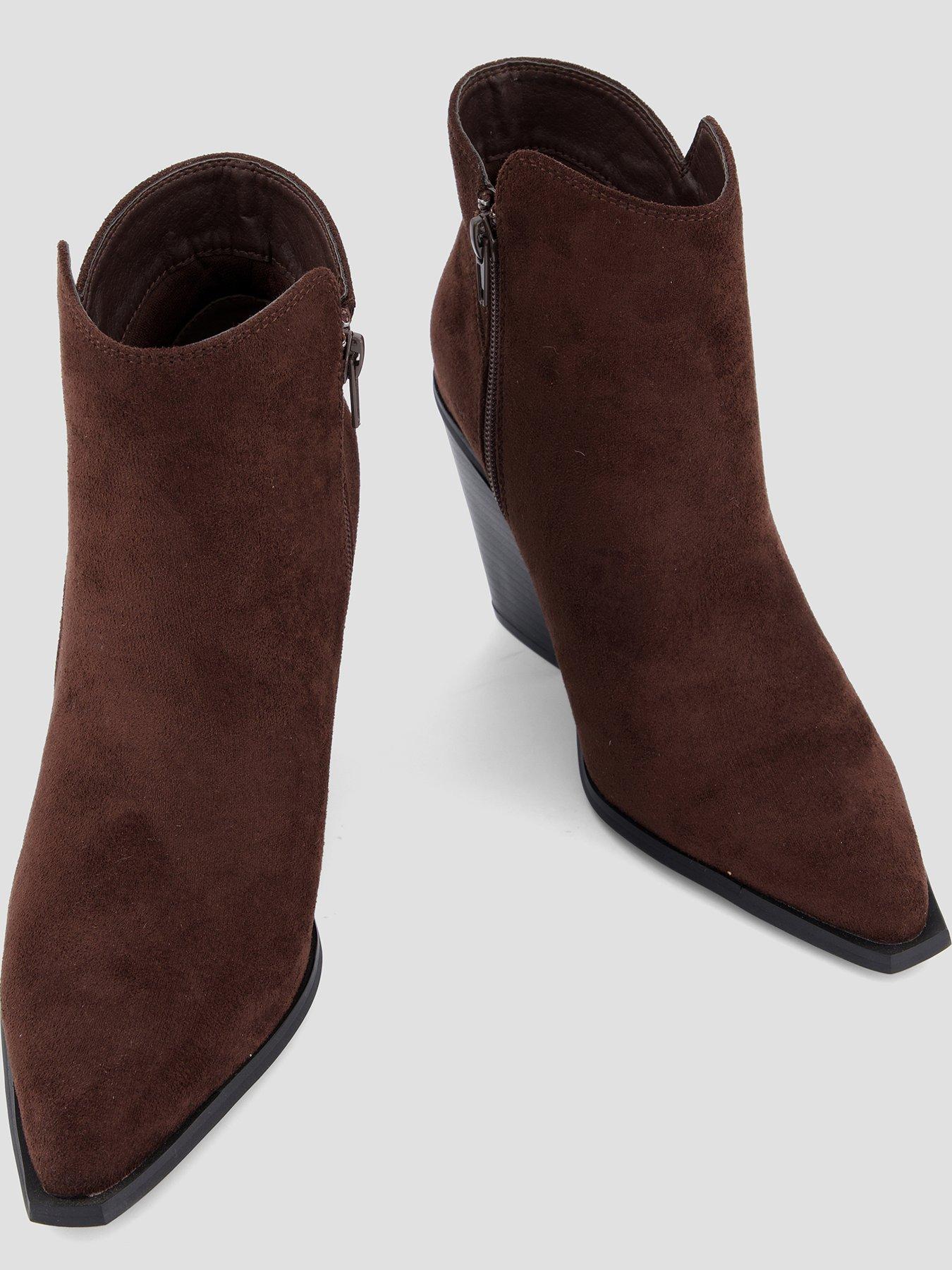 Image 3 of 7 of The Very Collection Extra Wide Fit Western Ankle Boot - Brown