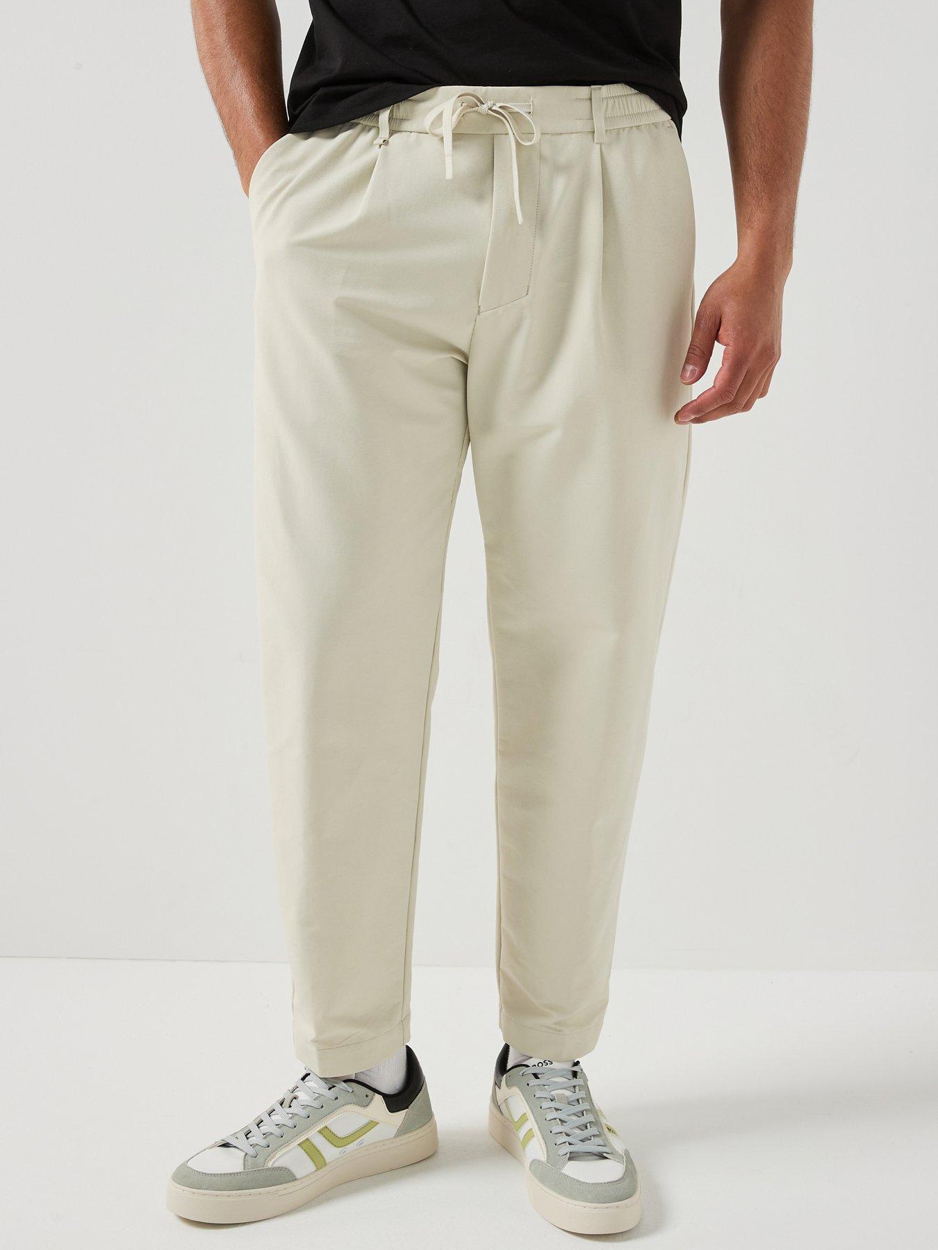 Image 1 of 4 of BOSS Tr_Convert Network Double Pleat Trousers - Light Beige