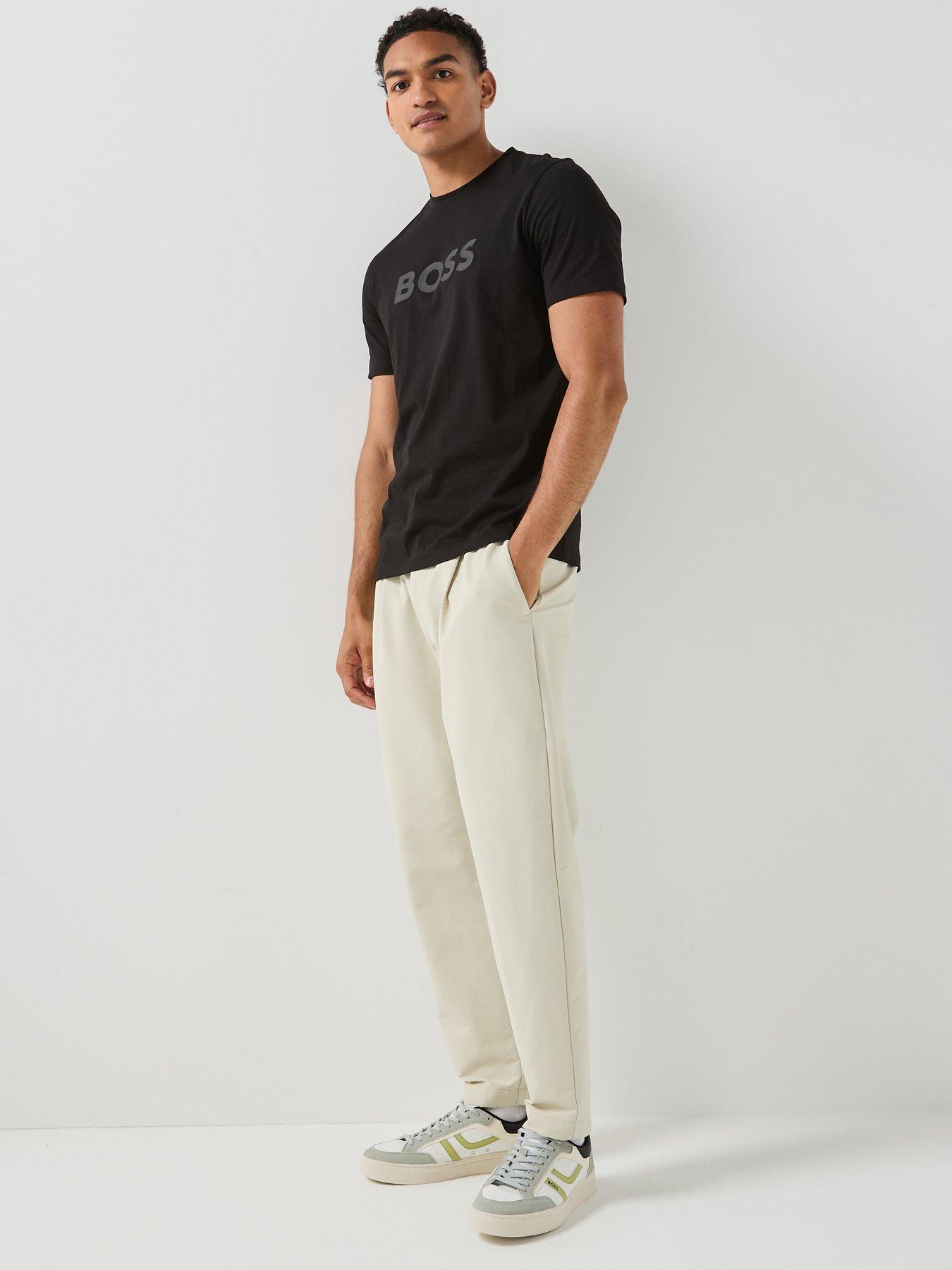Image 3 of 4 of BOSS Tr_Convert Network Double Pleat Trousers - Light Beige