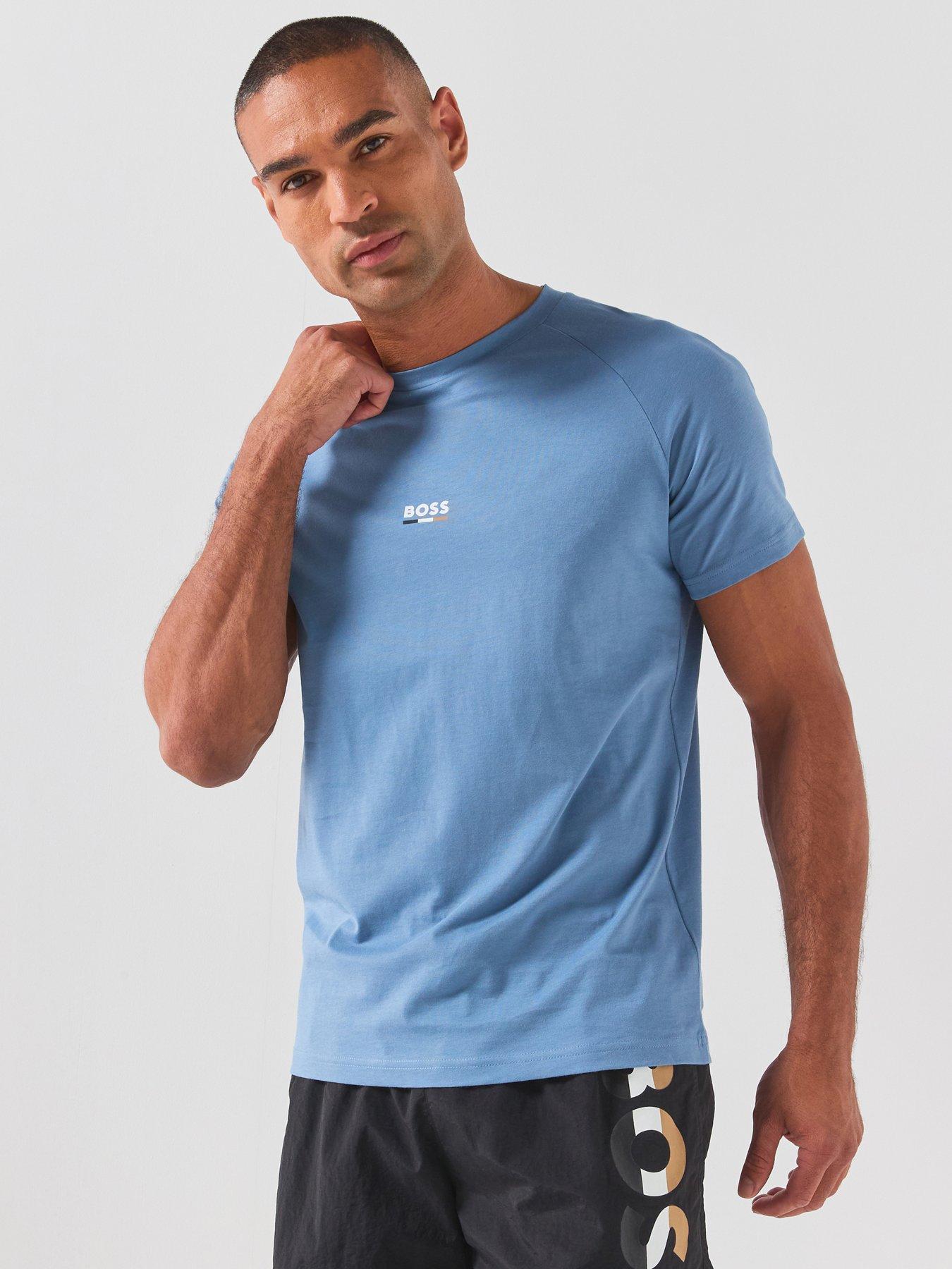 BOSS Bodywear Rn Slim Fit Stripe T-Shirt - Light Blue