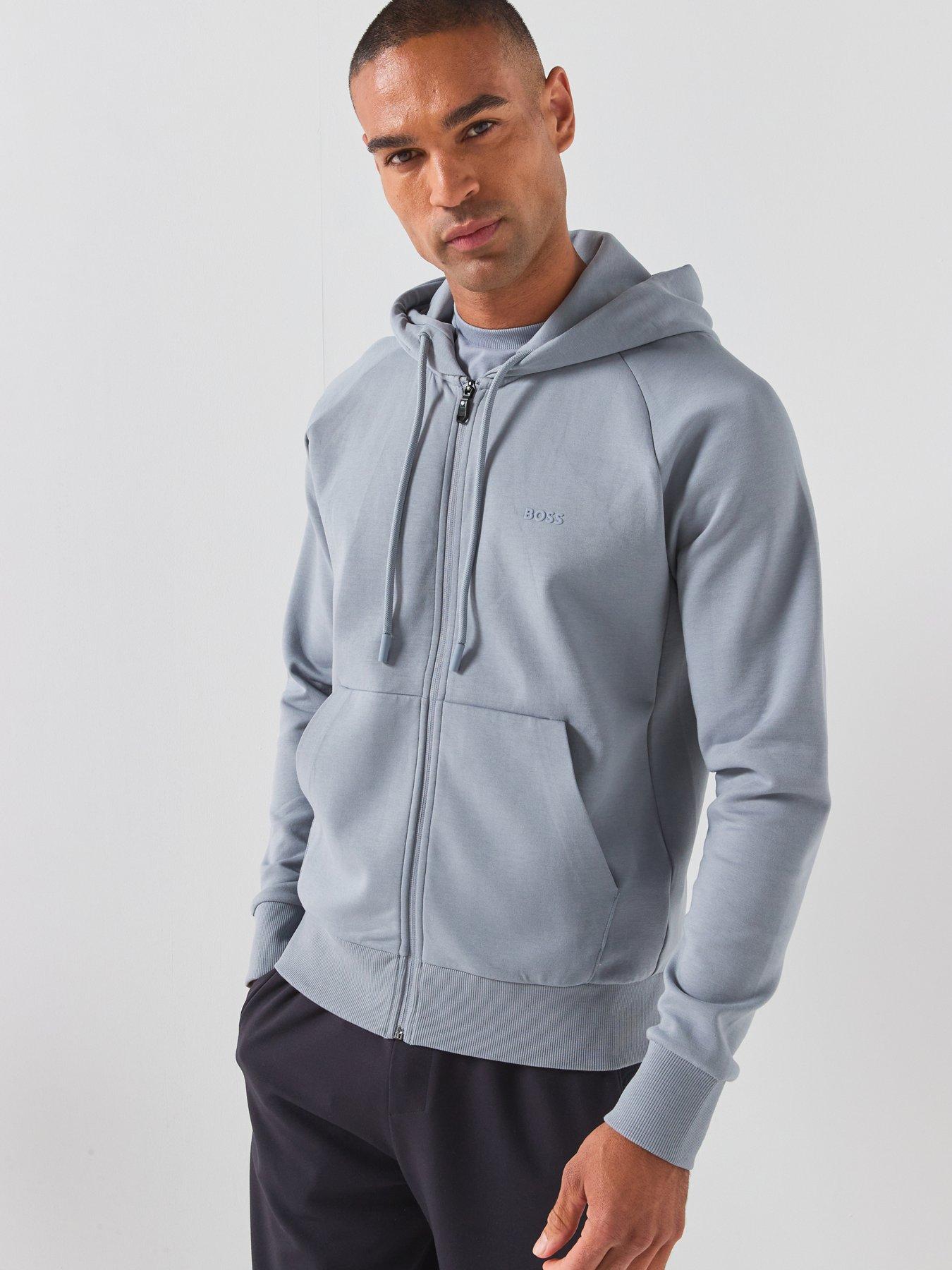 BOSS Saggy Zip Through Hoodie - Grey