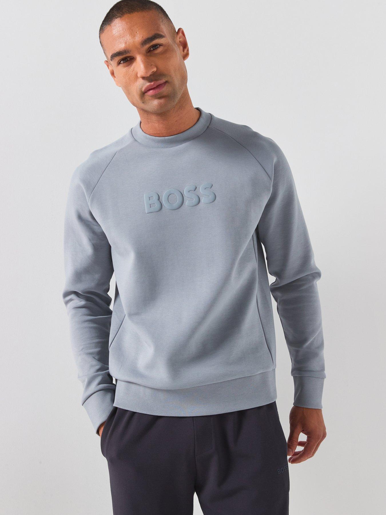 Image 1 of 6 of BOSS Salbo Tonal Logo Crew Sweatshirt - Grey