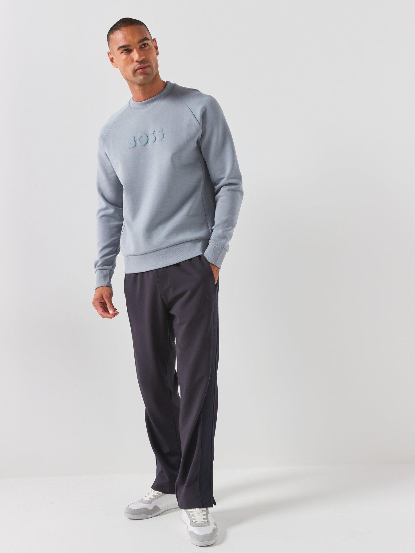 Image 3 of 6 of BOSS Salbo Tonal Logo Crew Sweatshirt - Grey
