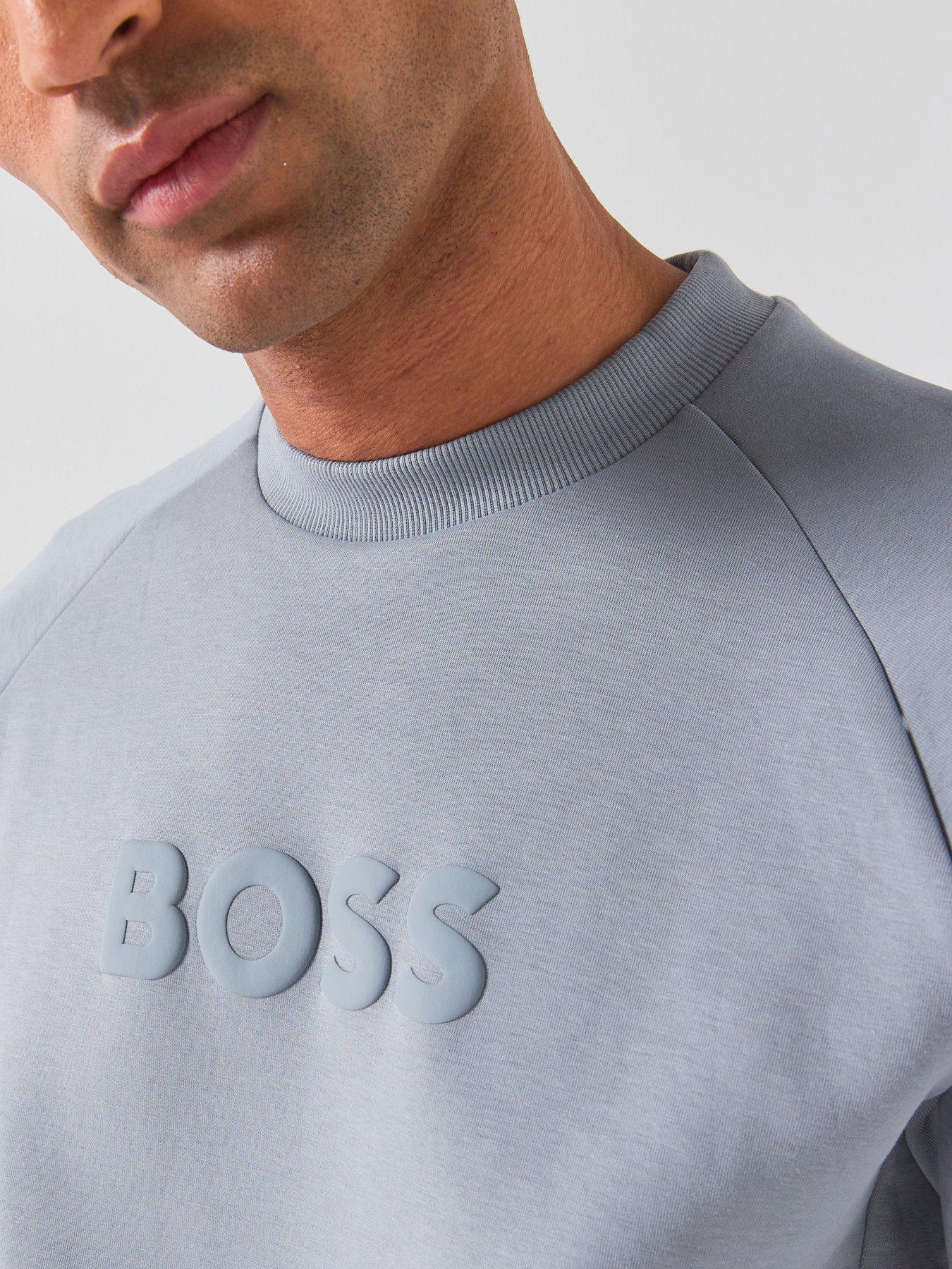 Image 4 of 6 of BOSS Salbo Tonal Logo Crew Sweatshirt - Grey