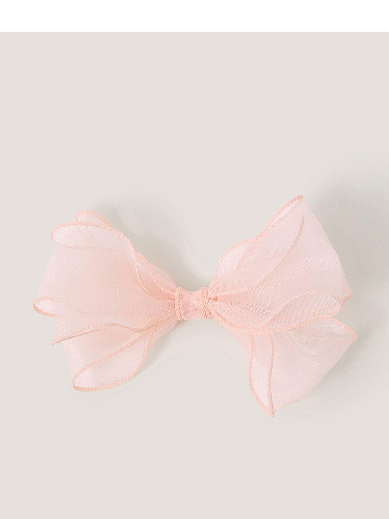 Monsoon Girls Organza Large Bow Clip - Pink