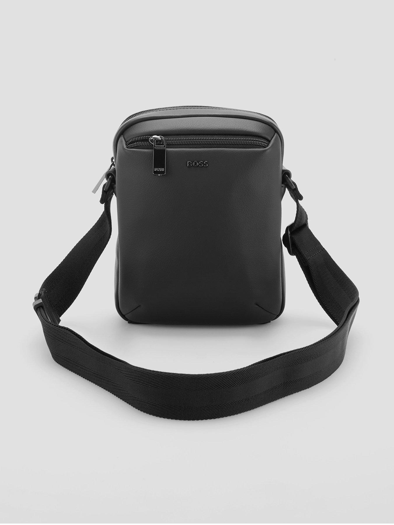 BOSS Jace_Ns Zip Pu Crossbody Bag - Black
