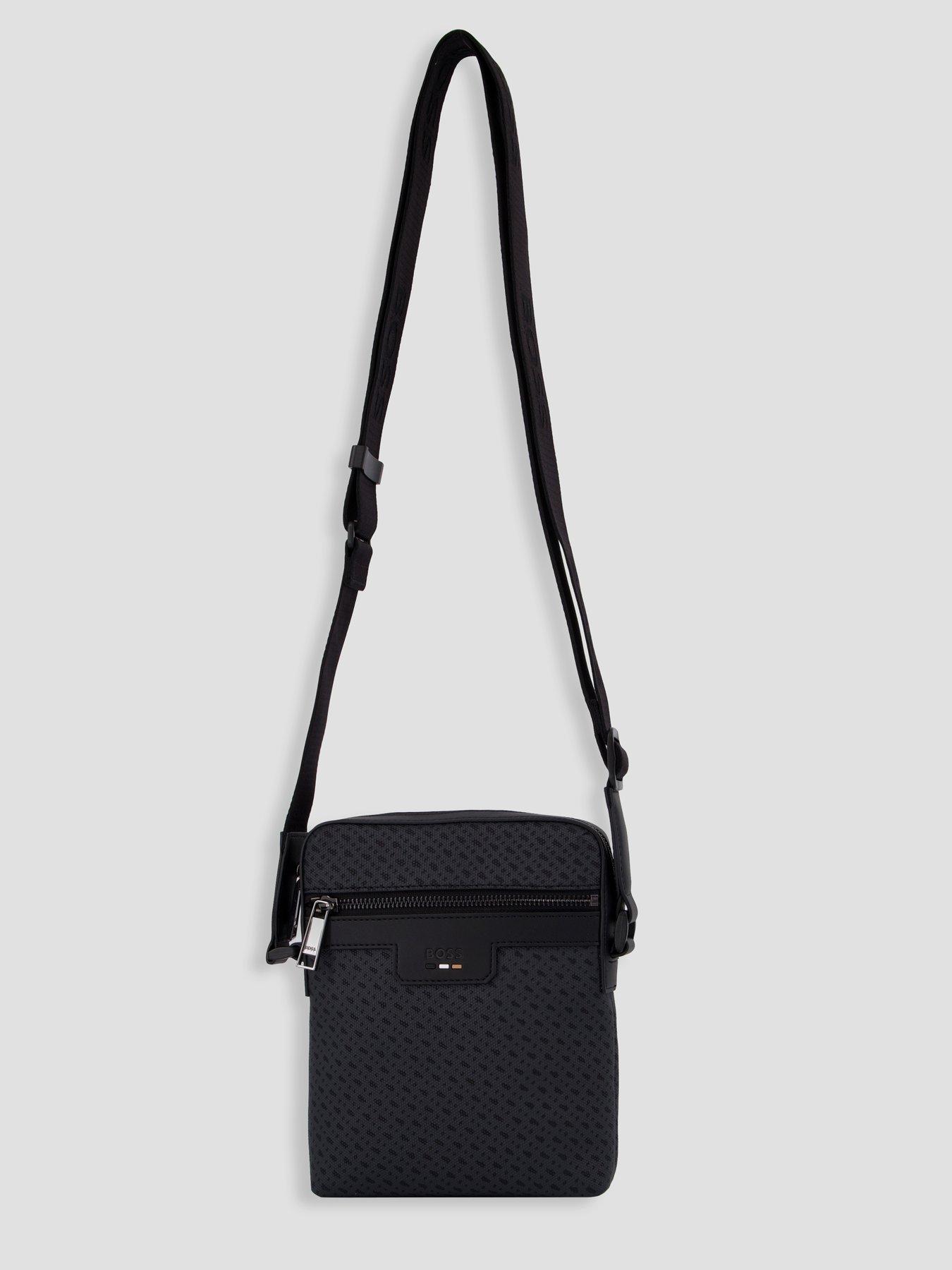 Image 2 of 5 of BOSS Ray Ns Zip Monogram Crossbody Bag - Black
