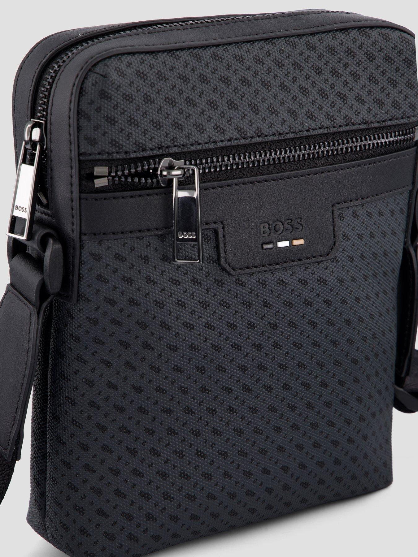 Image 5 of 5 of BOSS Ray Ns Zip Monogram Crossbody Bag - Black