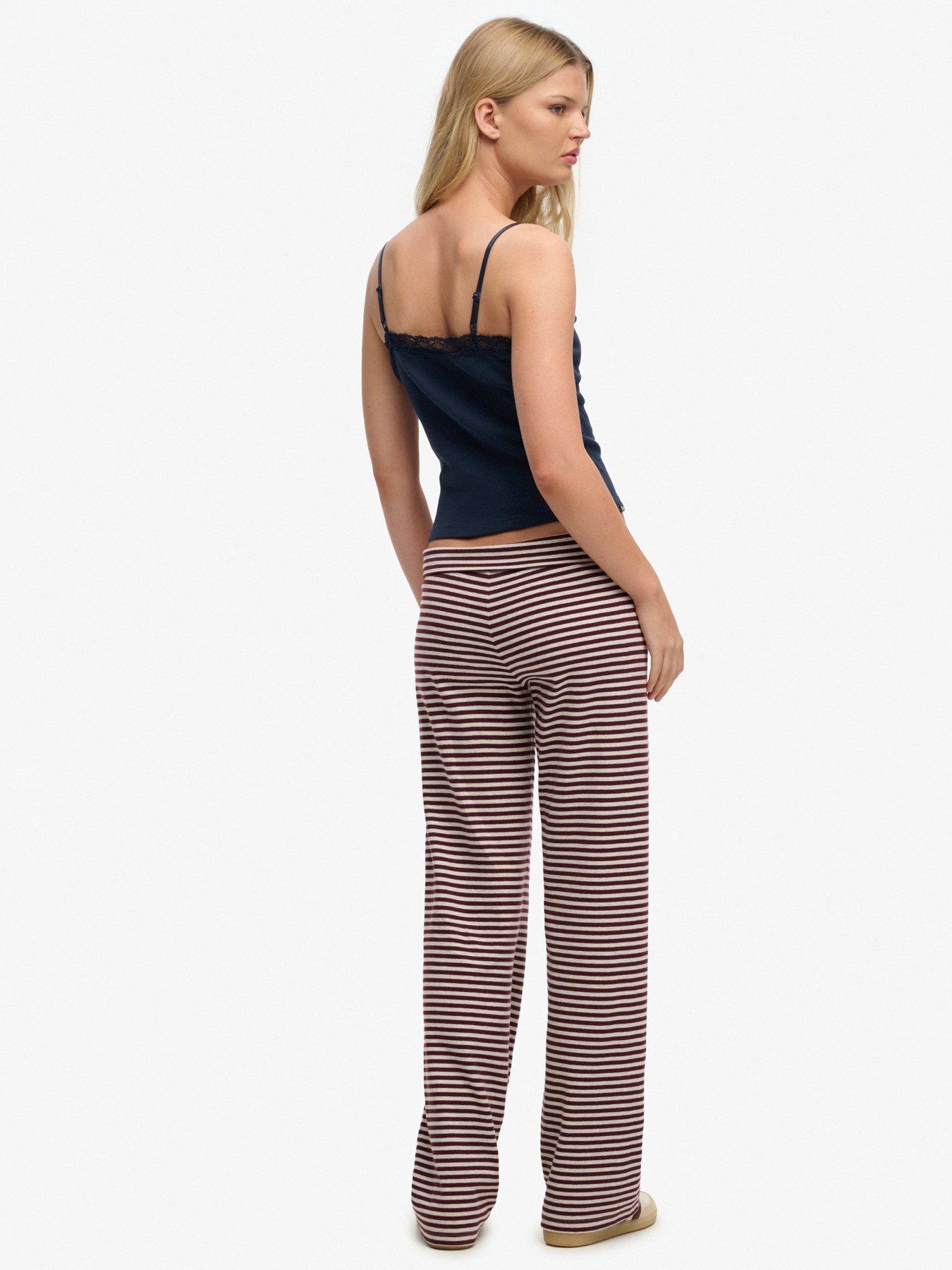 Image 4 of 7 of Superdry Athletic Essentials Stripe Jersey Trousers - Red