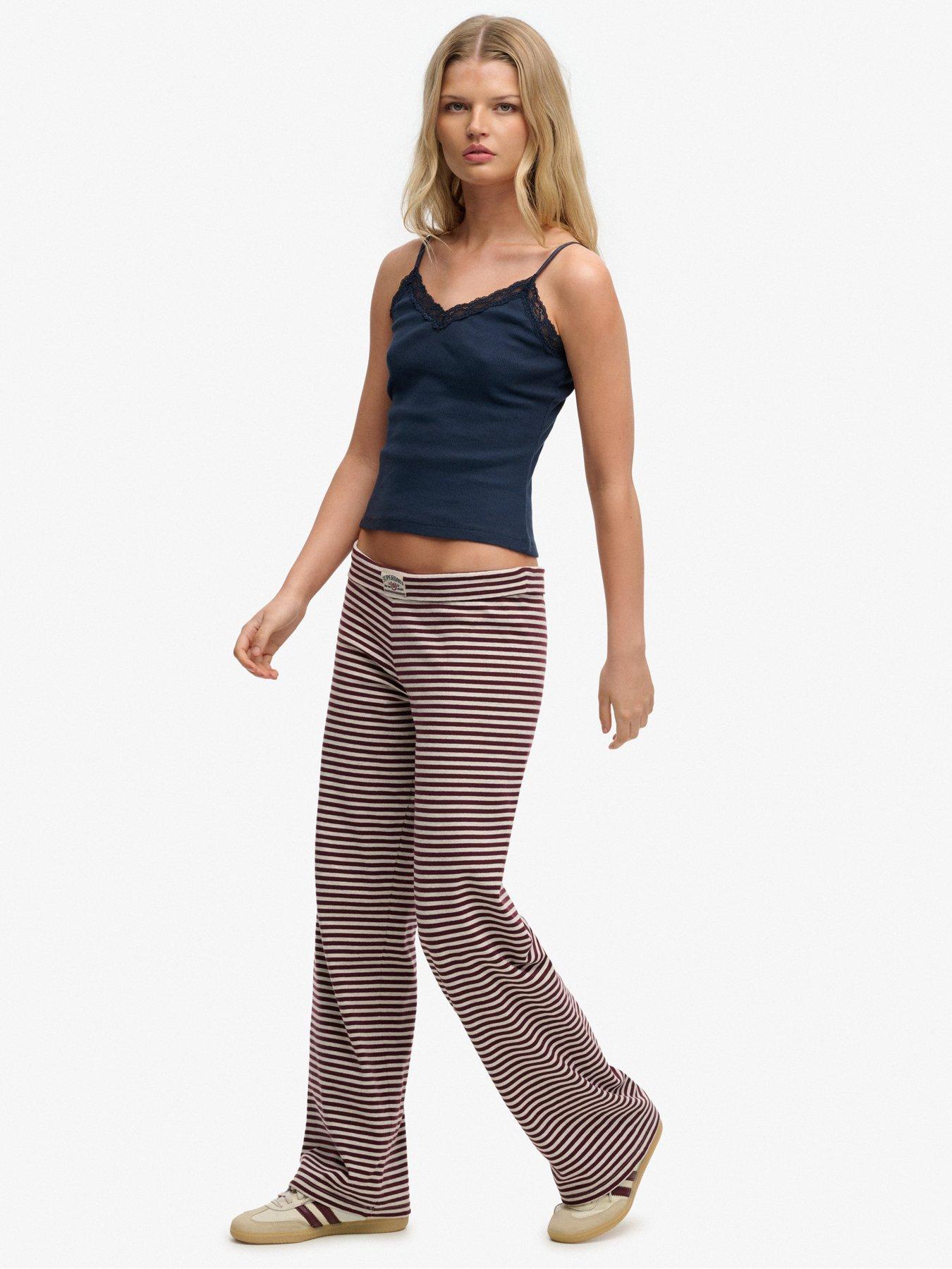 Image 5 of 7 of Superdry Athletic Essentials Stripe Jersey Trousers - Red