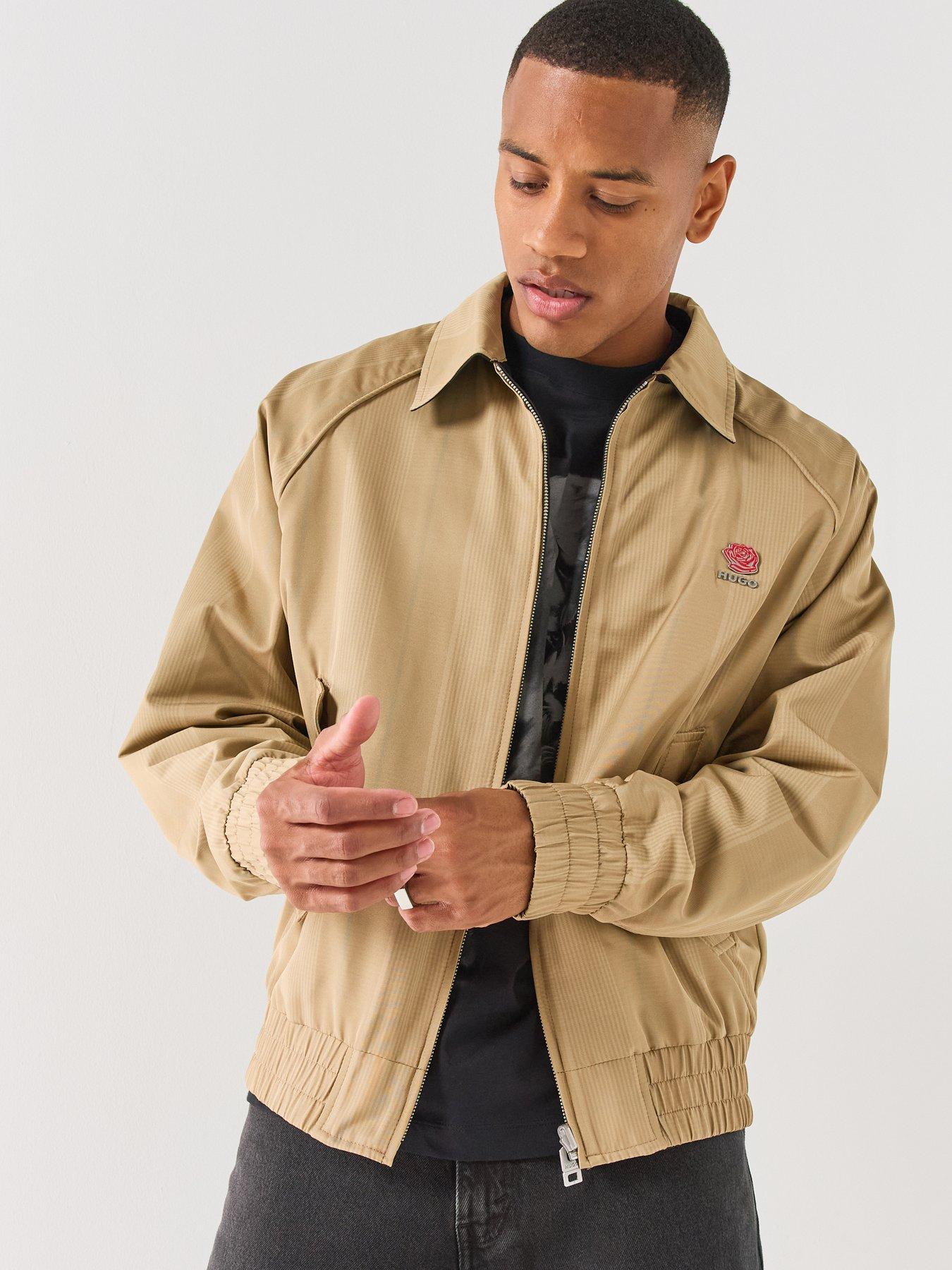Image 1 of 6 of HUGO Hugo Bartus2631 Reversible Lightweight Harrington Jacket - Beige