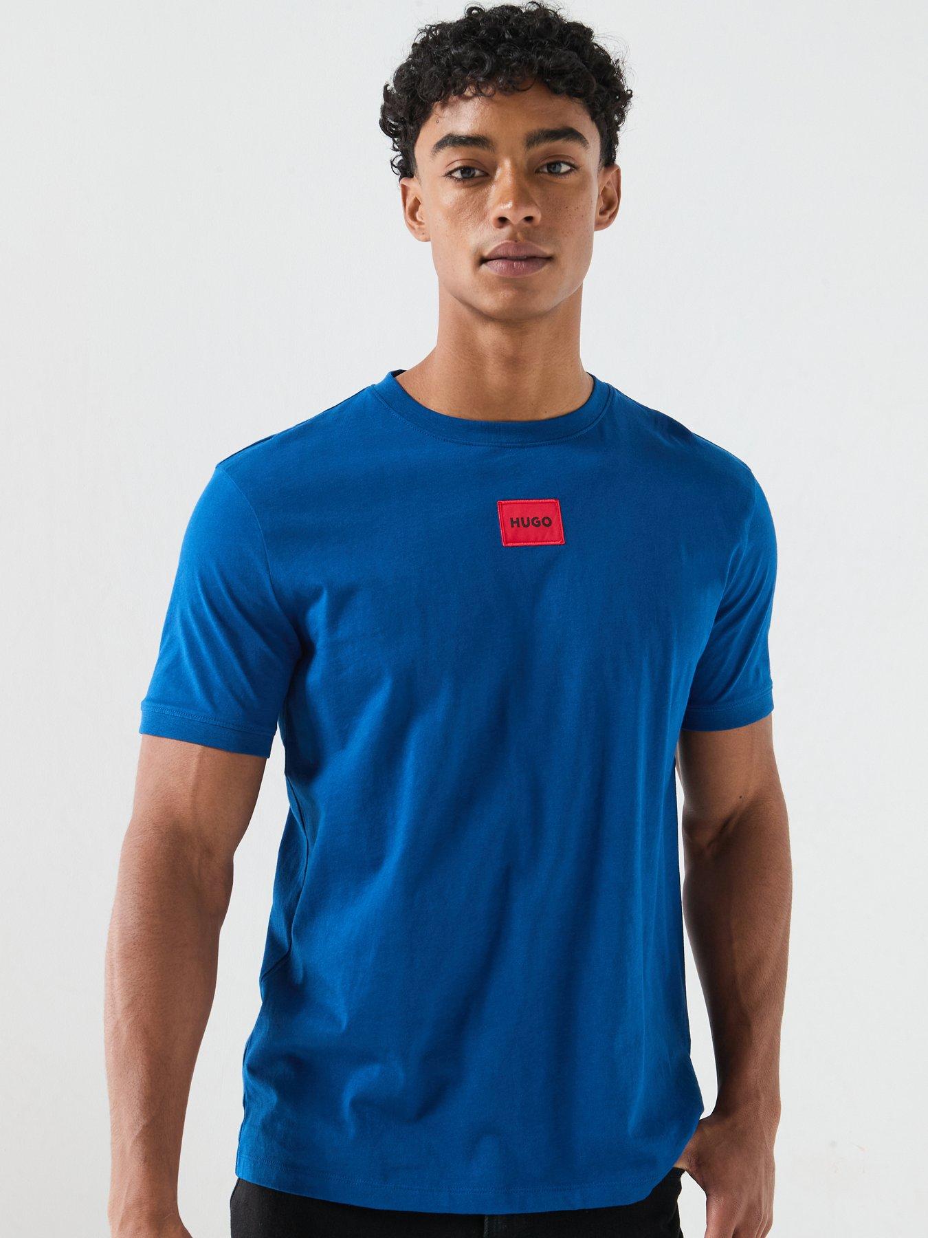 HUGO Diragolino212 Centre Patch Logo T-Shirt - Bright Blue