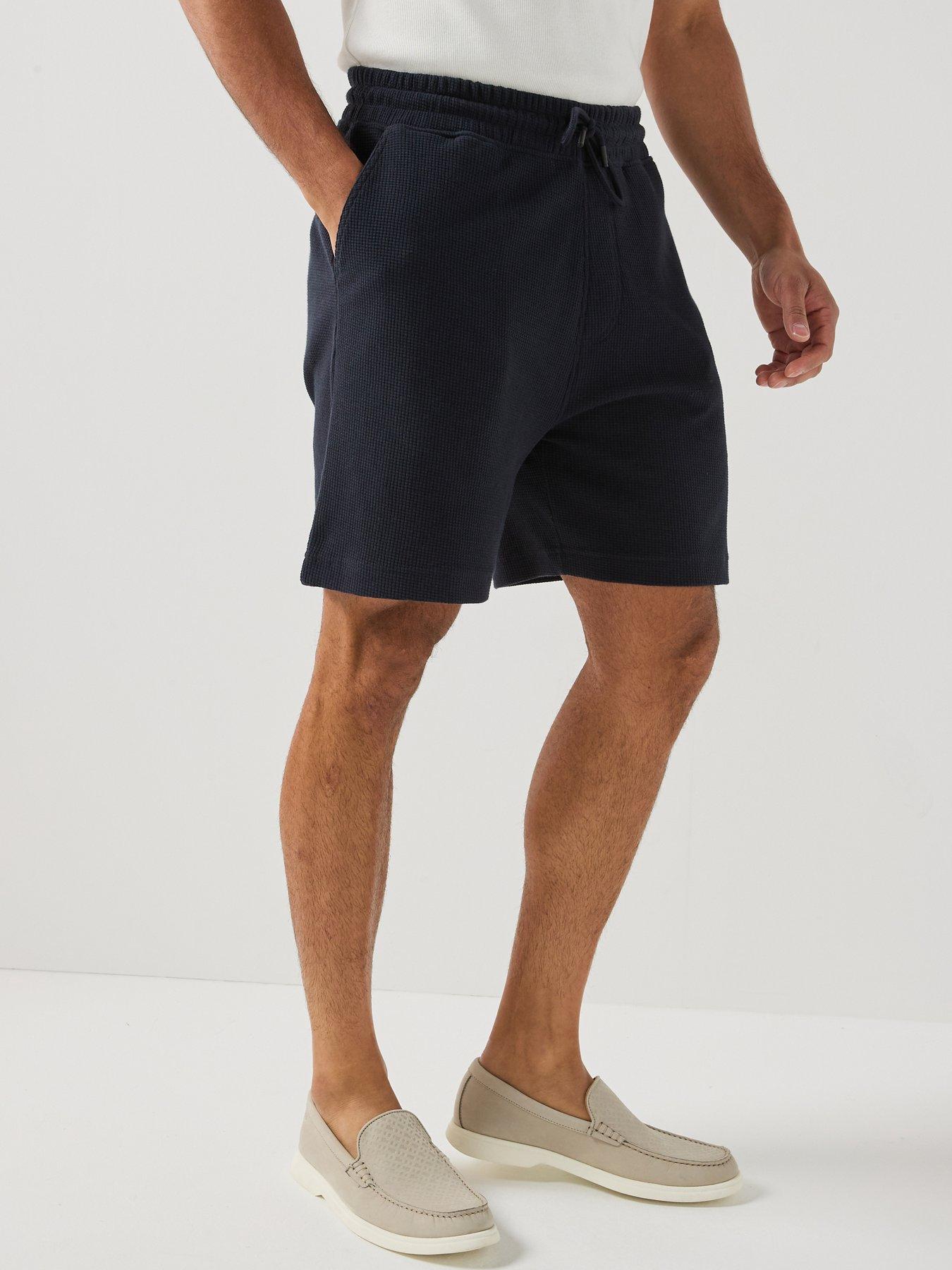 Image 1 of 5 of BOSS Boss Se_urban Waffle Shorts - Navy