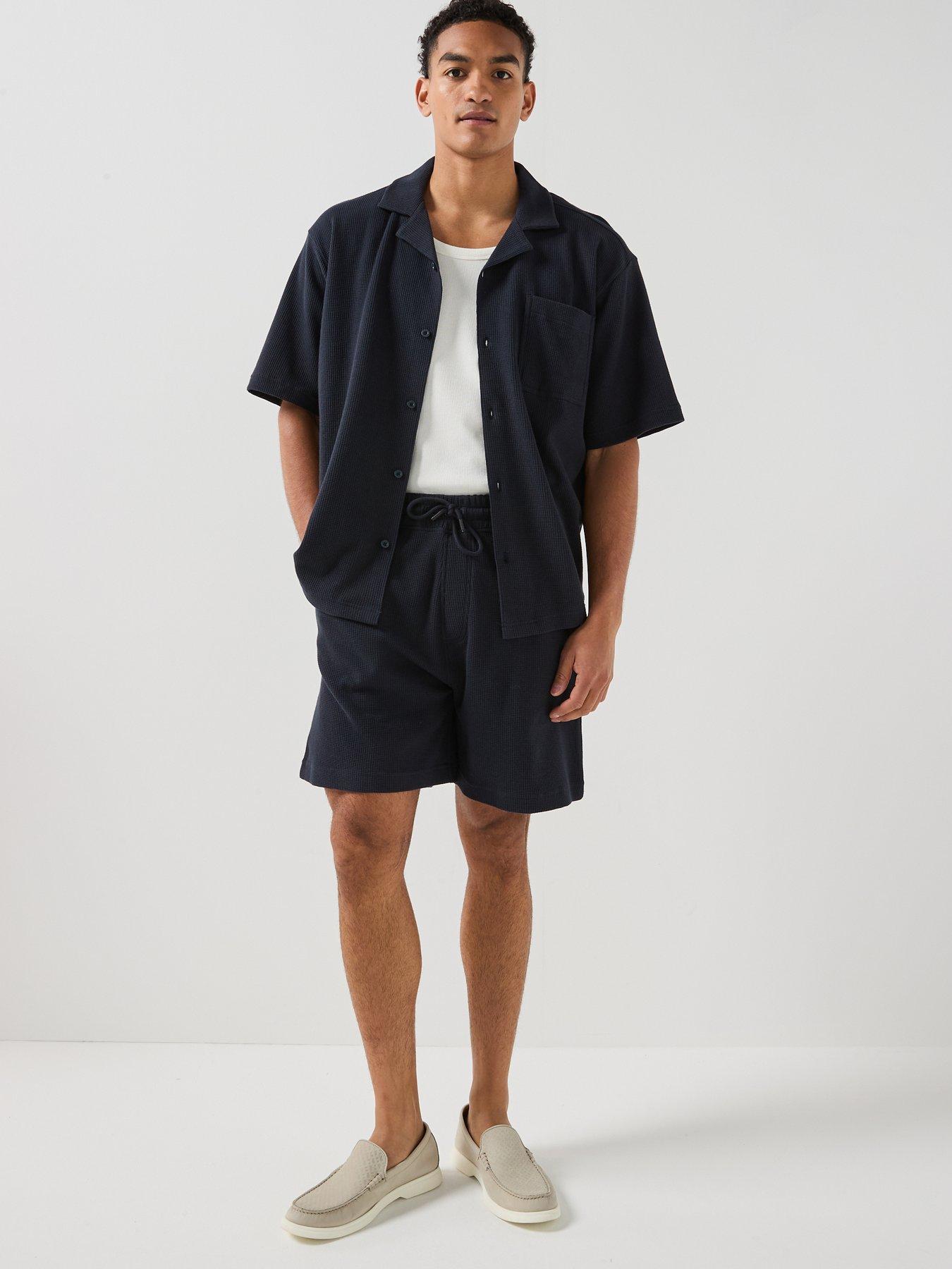 Image 3 of 5 of BOSS Boss Se_urban Waffle Shorts - Navy