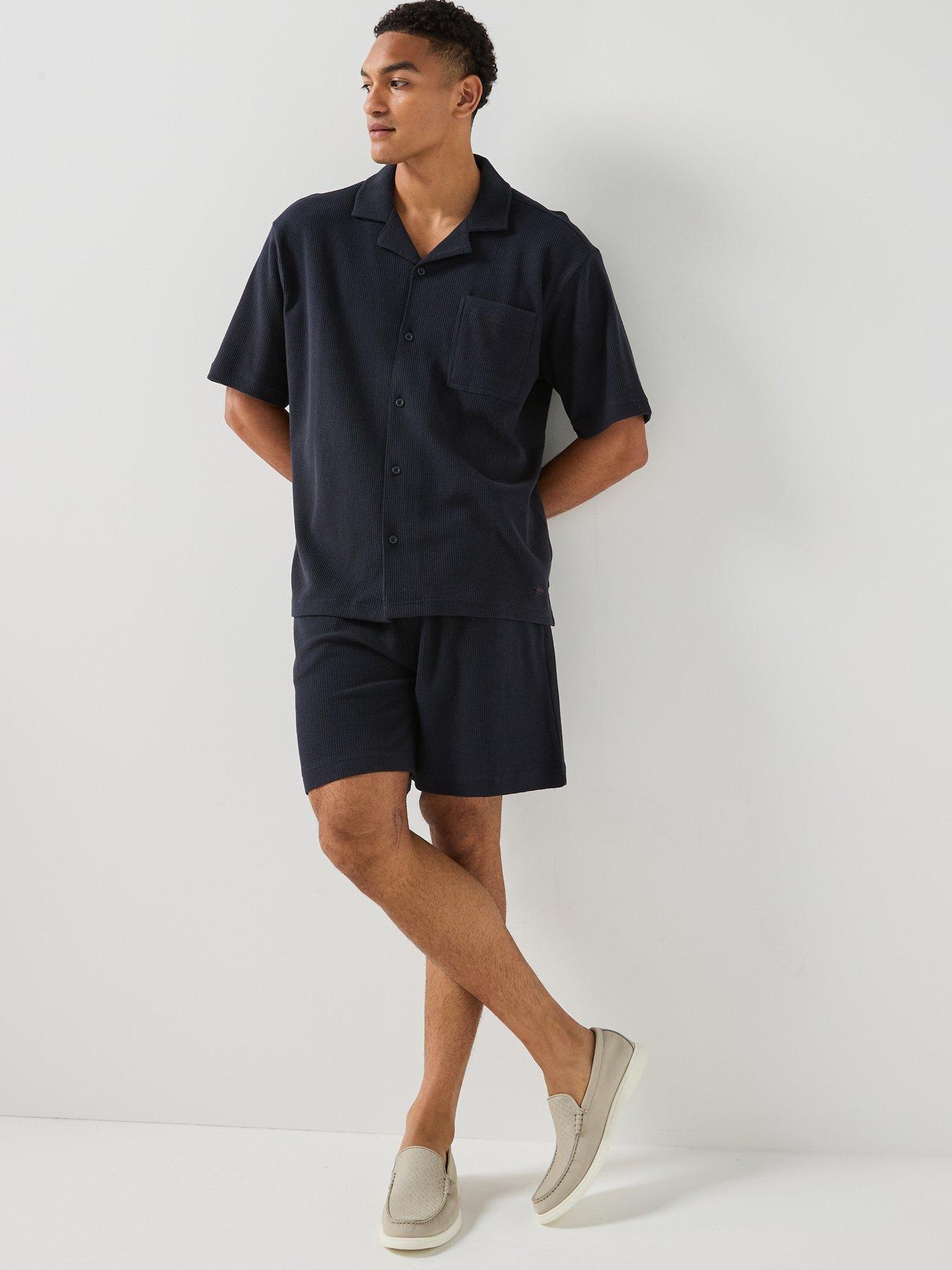 Image 5 of 5 of BOSS Boss Se_urban Waffle Shorts - Navy