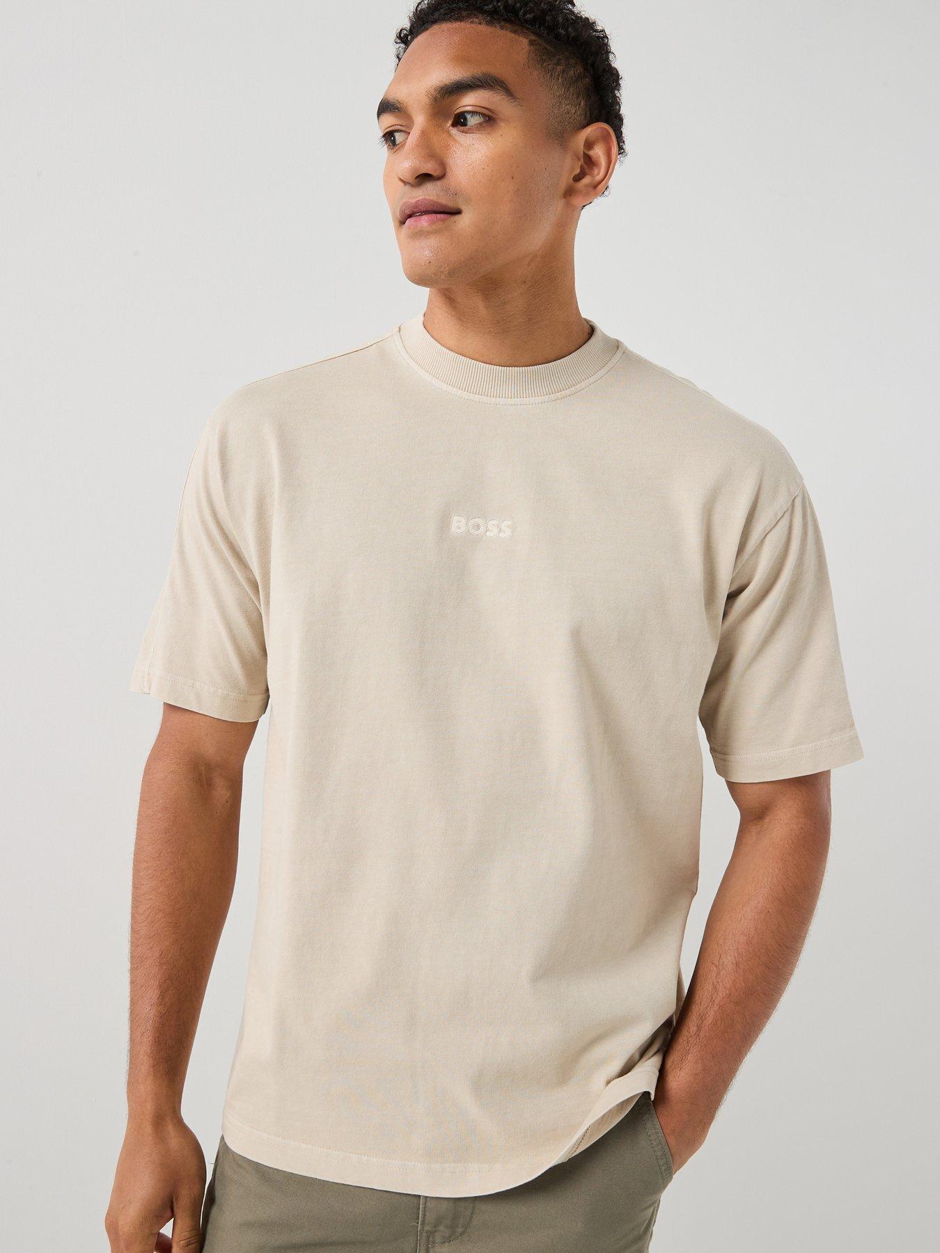 BOSS Central Tonal Logo T-Shirt - Light Beige