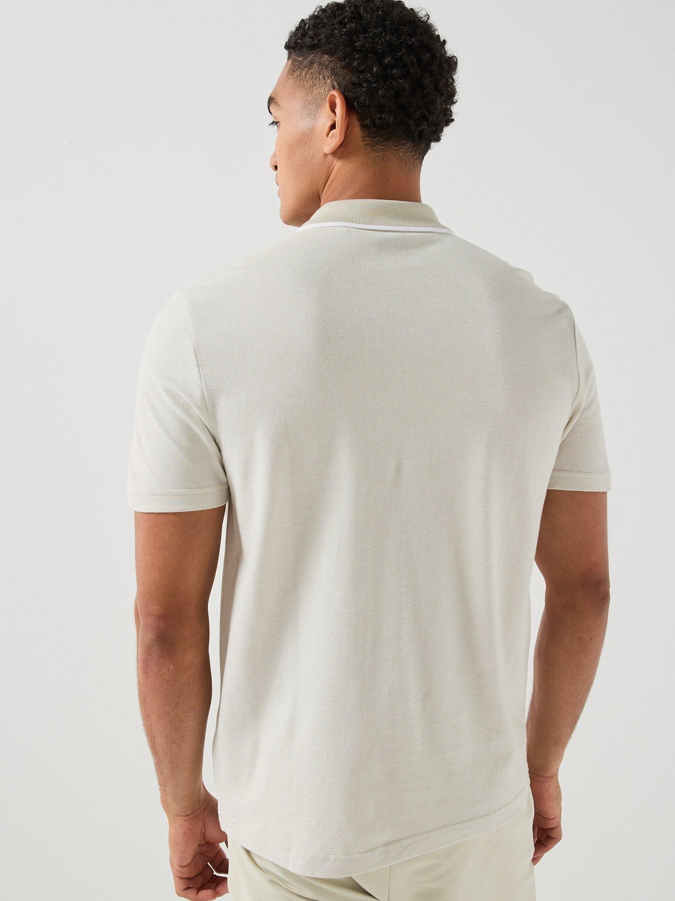 Image 2 of 6 of BOSS Passerford Tipped Polo Shirt - Light Beige
