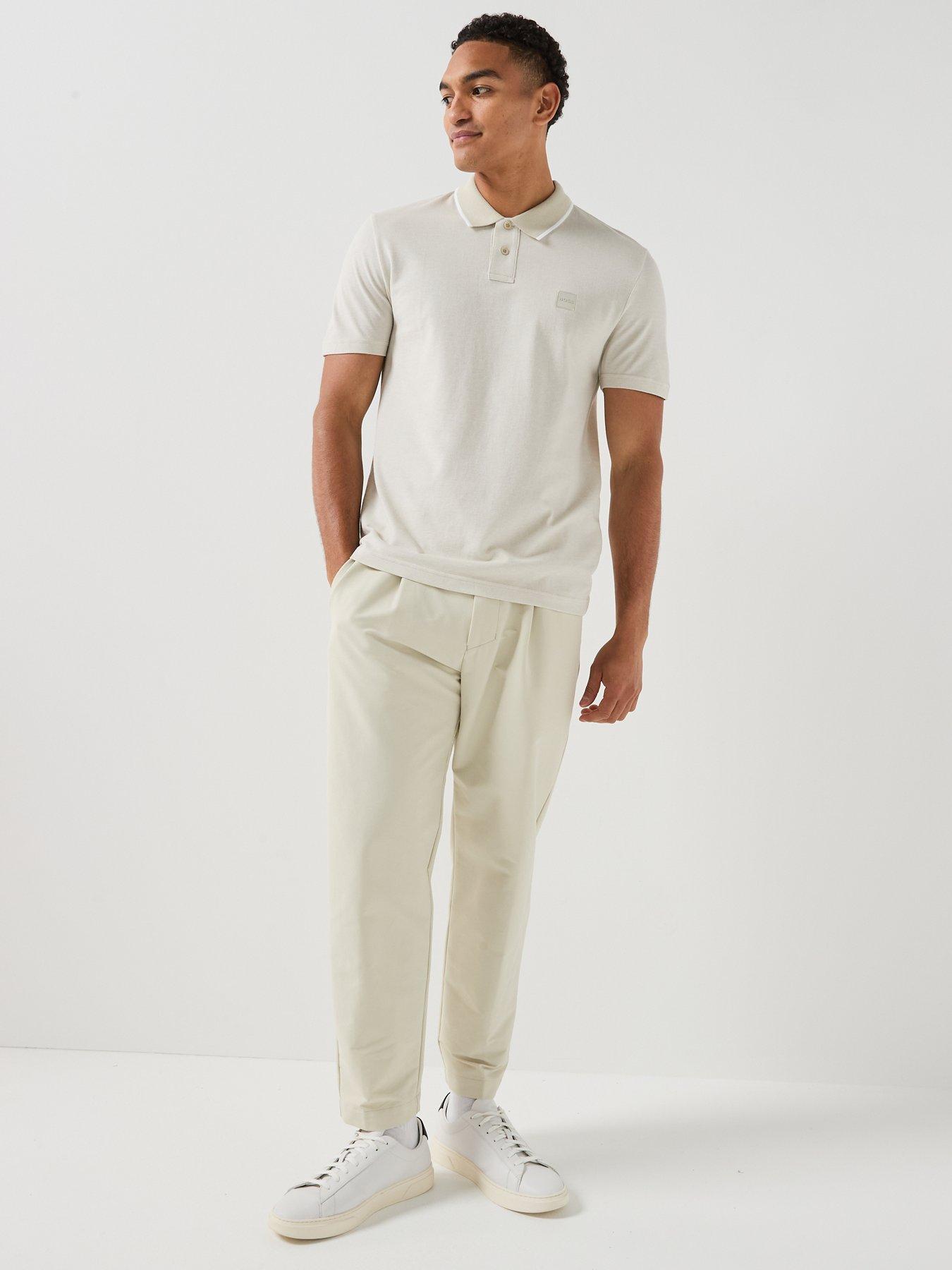 Image 3 of 6 of BOSS Passerford Tipped Polo Shirt - Light Beige