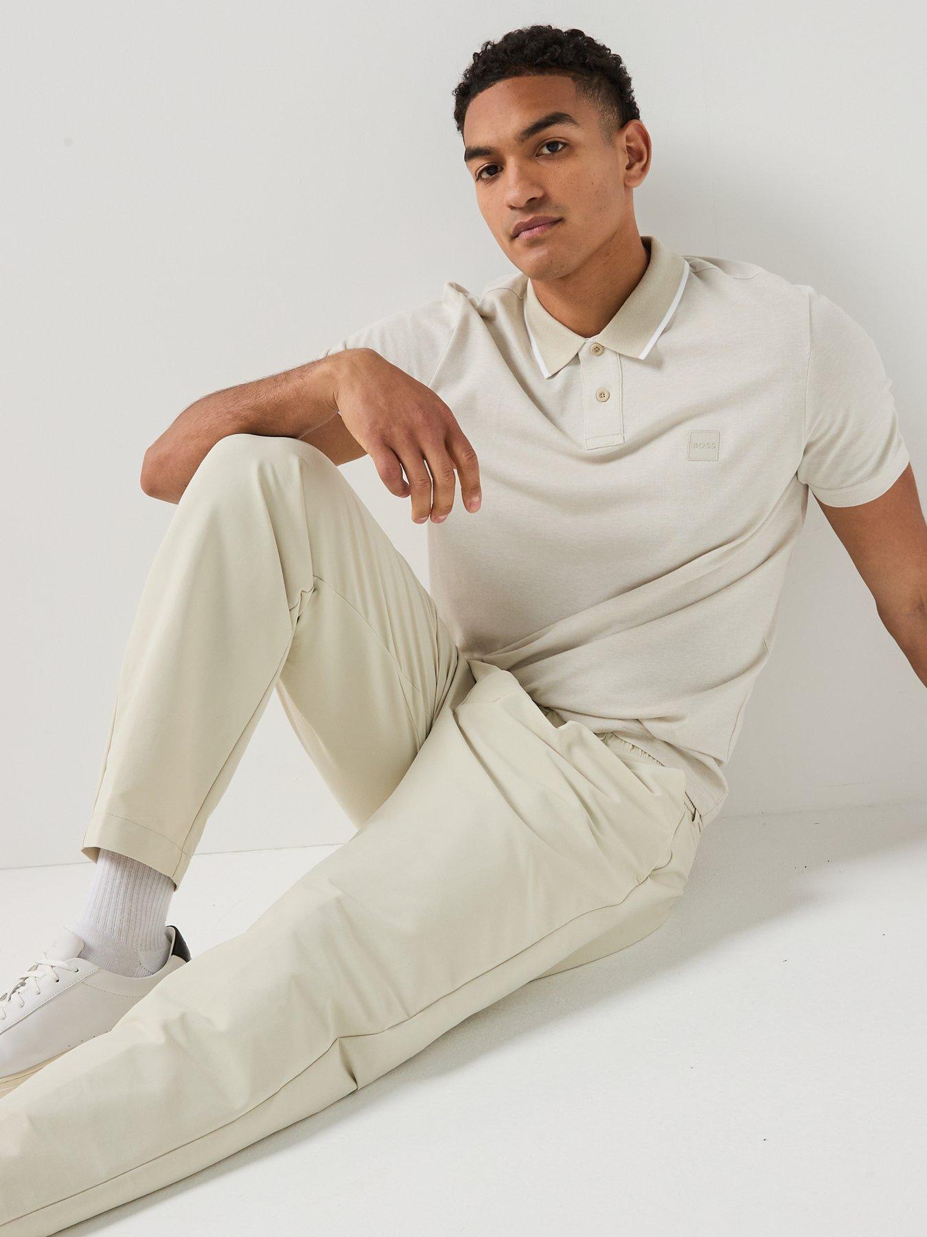 Image 4 of 6 of BOSS Passerford Tipped Polo Shirt - Light Beige