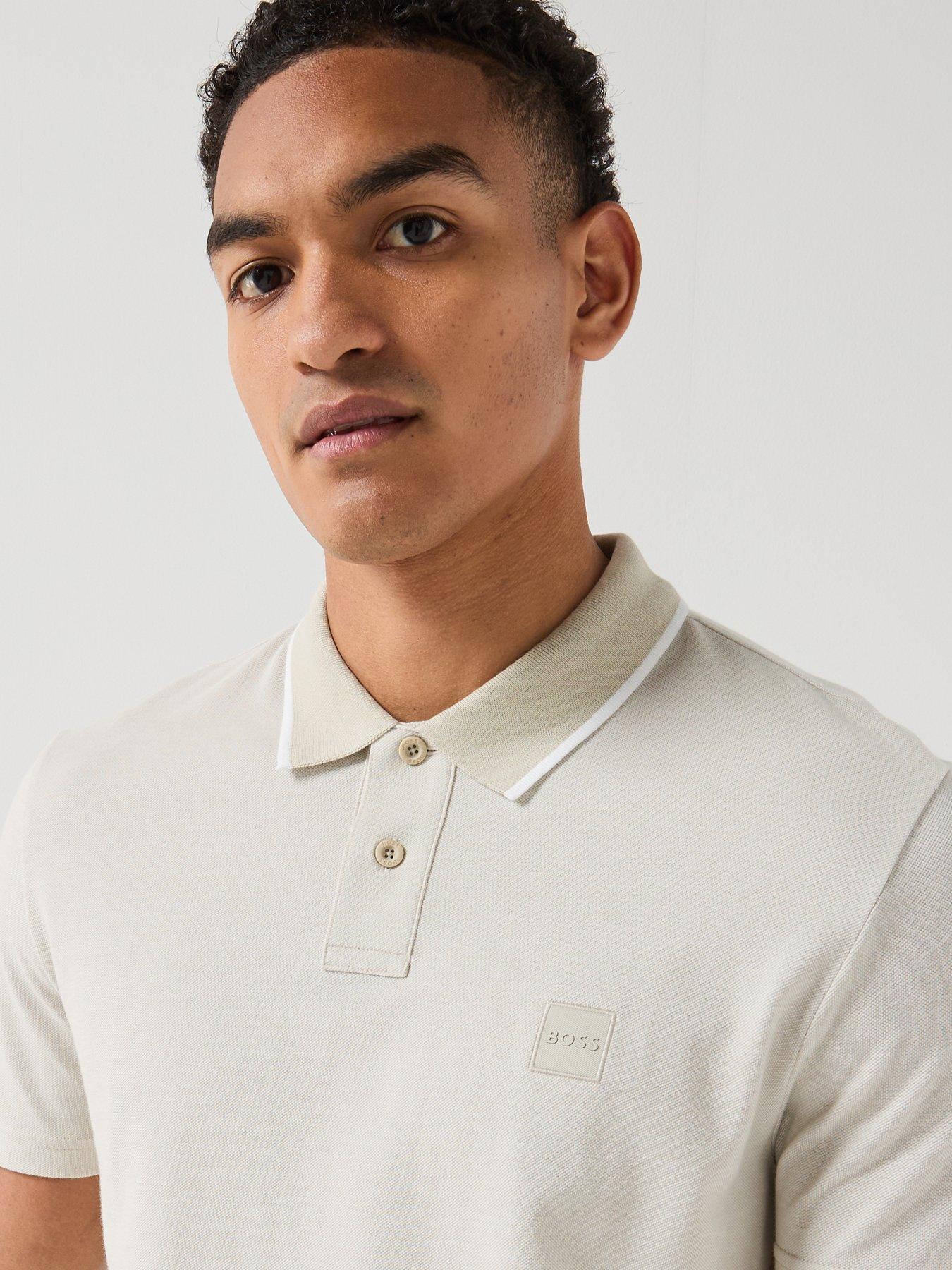 Image 6 of 6 of BOSS Passerford Tipped Polo Shirt - Light Beige