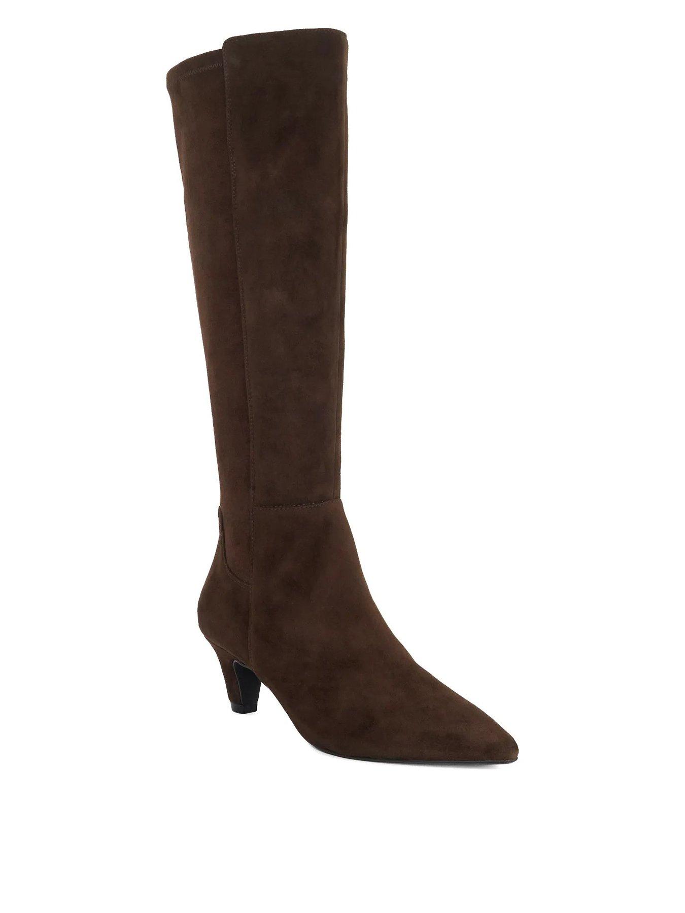 Image 1 of 5 of Dune London Sera High Boots - Brown