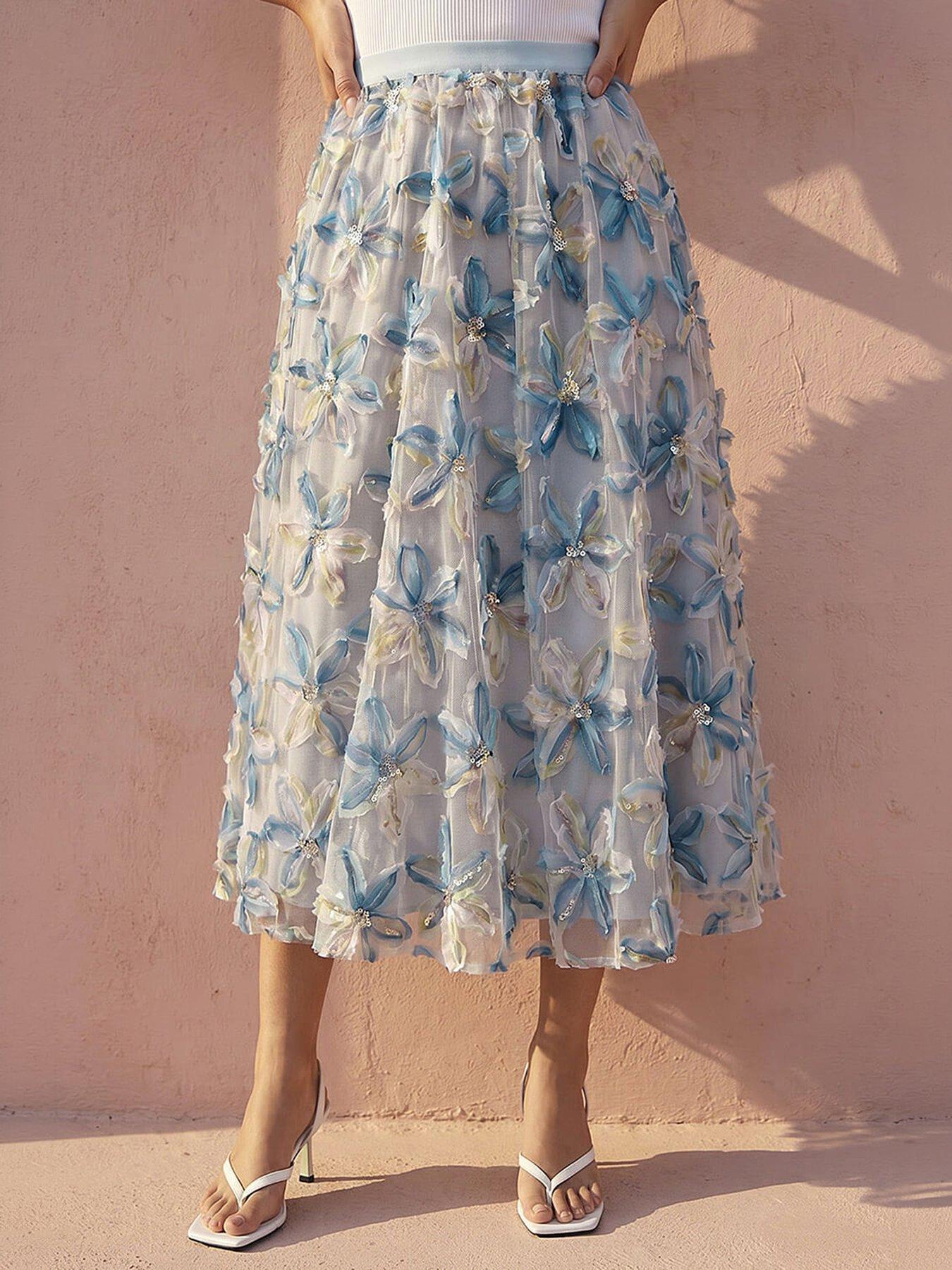 roman-textured-mesh-floral-midi-skirt