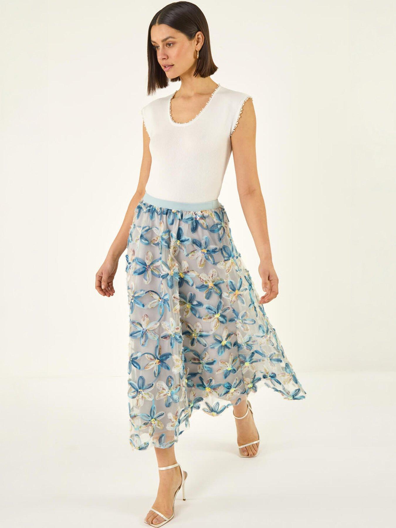 roman-textured-mesh-floral-midi-skirtback