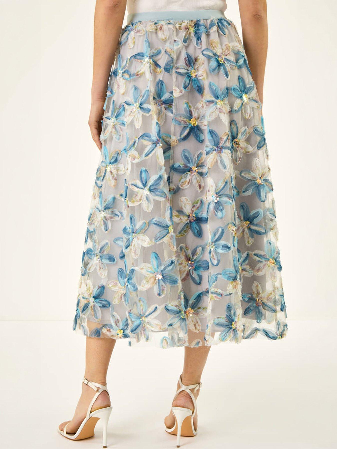 roman-textured-mesh-floral-midi-skirtoutfit