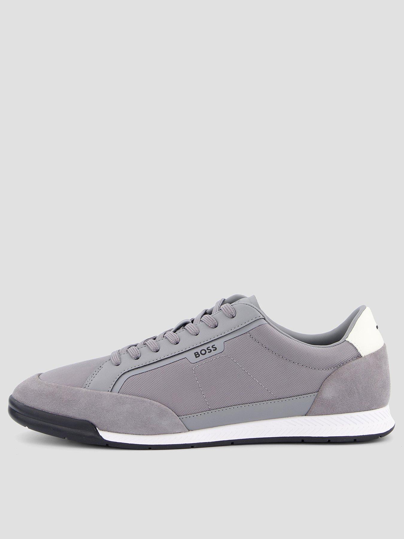 Image 1 of 7 of BOSS Nitan Mix Material Runner Trainers - Grey