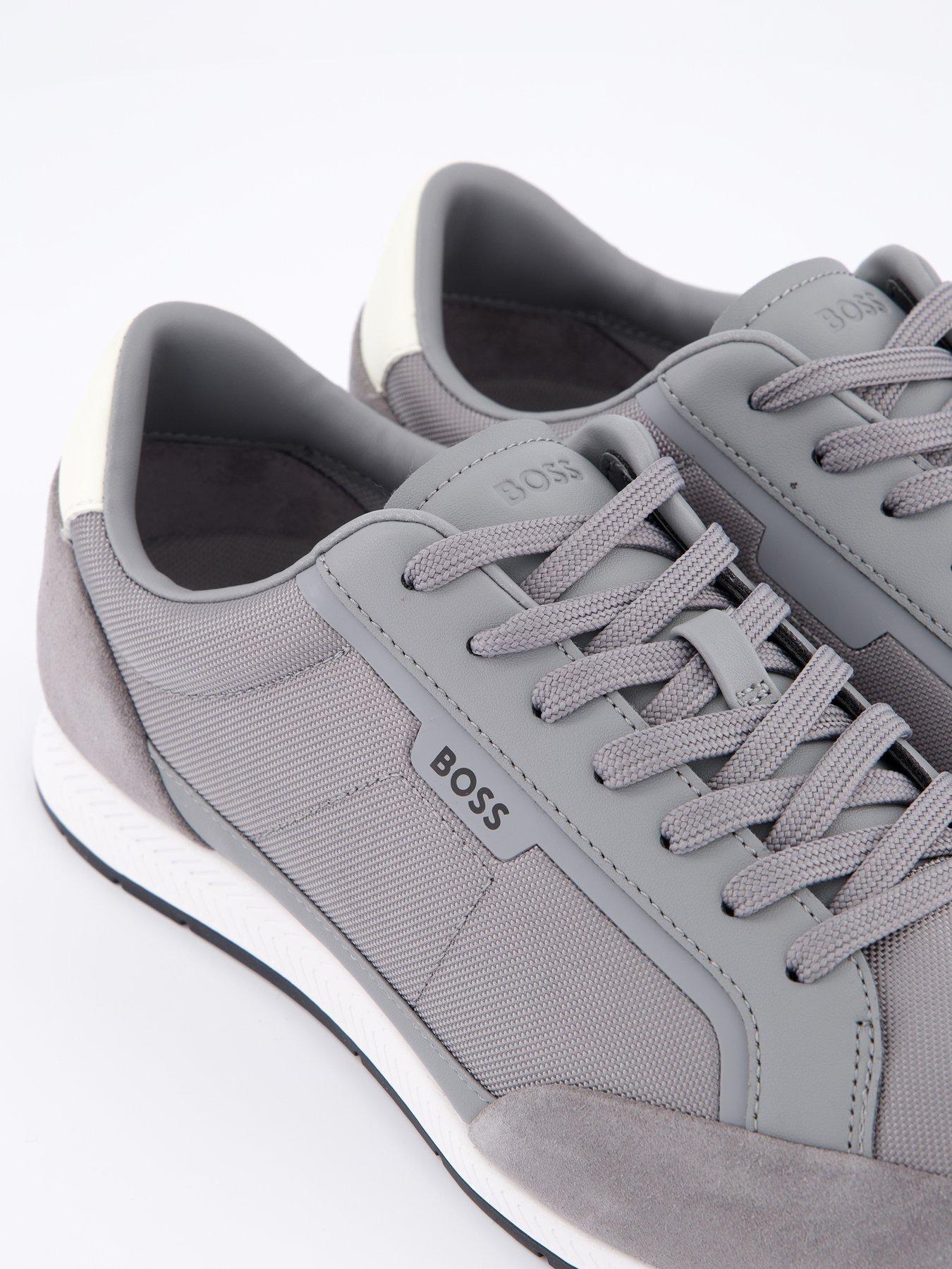 Image 5 of 7 of BOSS Nitan Mix Material Runner Trainers - Grey