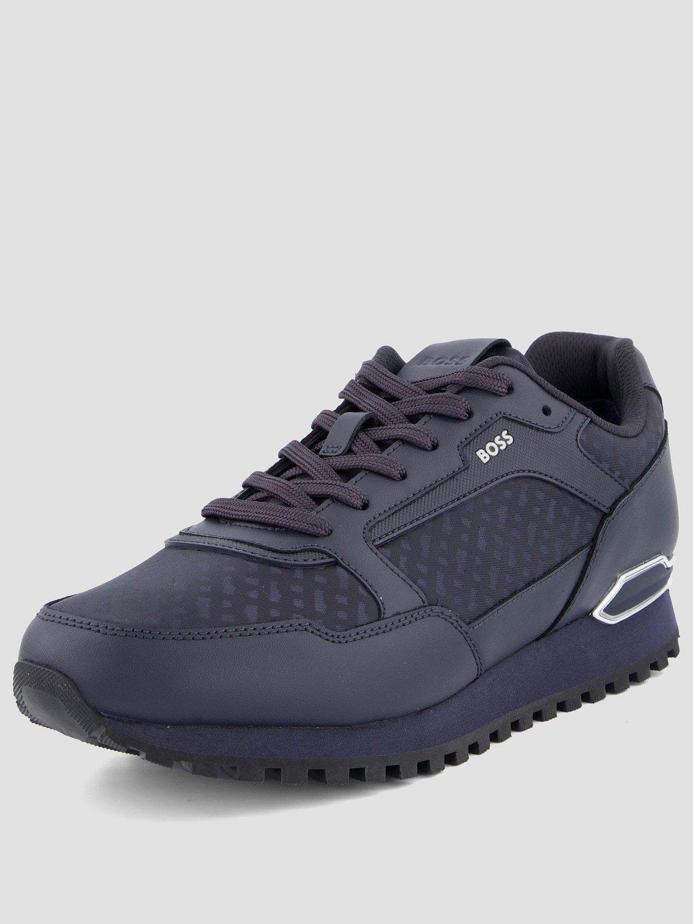 Image 2 of 7 of BOSS Parkour-L Runn Monogram Trainers - Navy