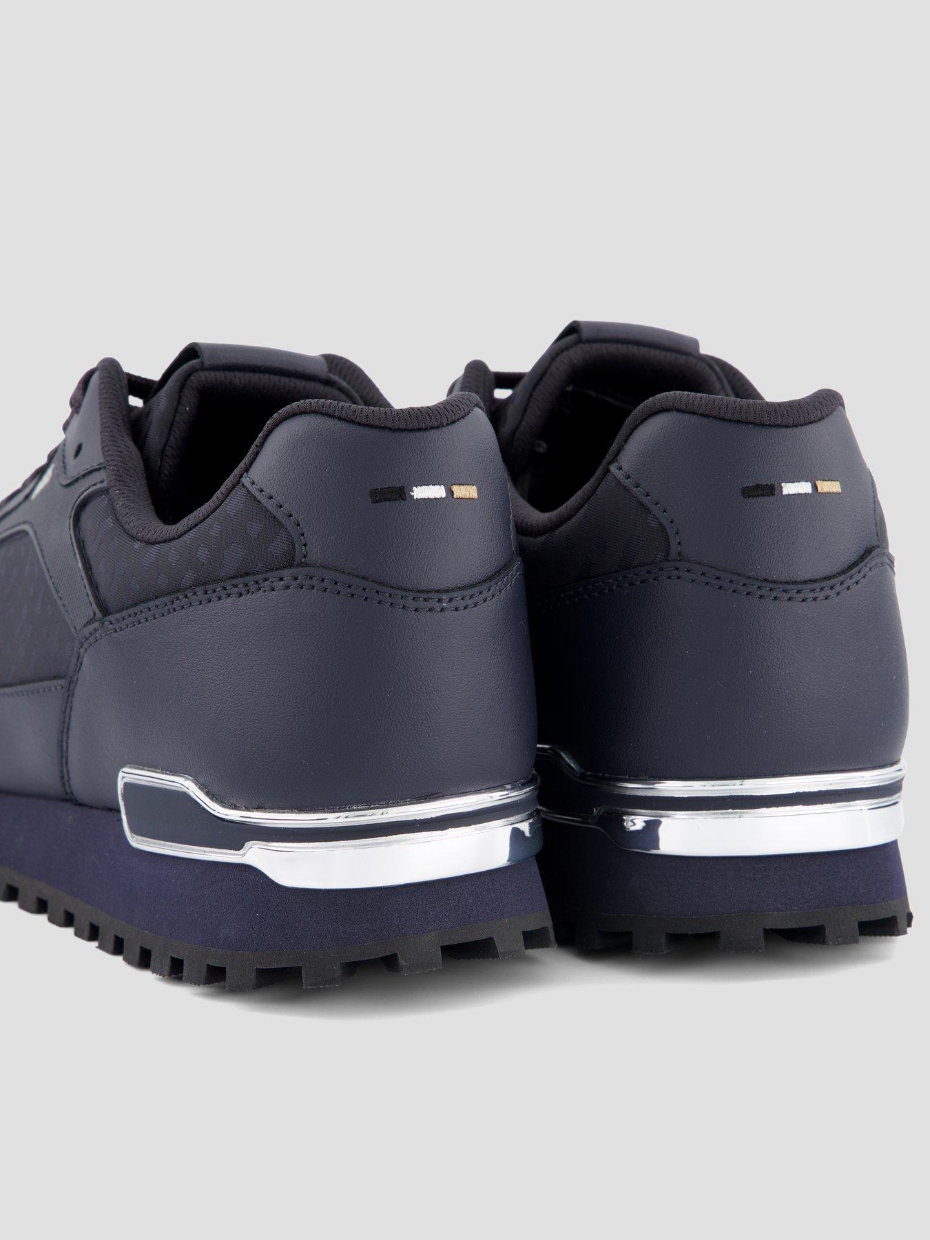 Image 5 of 7 of BOSS Parkour-L Runn Monogram Trainers - Navy